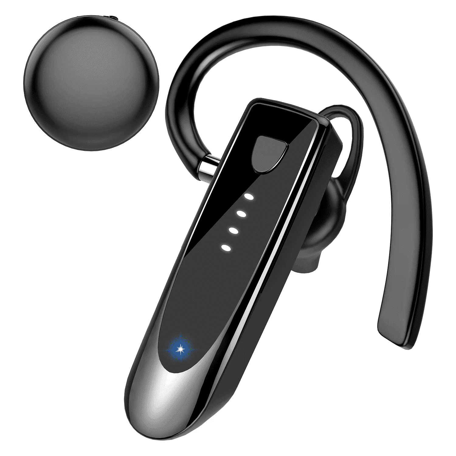 thumbnail video image 3 of Bluetooth Headset V5.4, Single-Ear Wireless Earpiece with ENC Noise Canceling Mic, 20Hrs Call Time Handsfree Wireless Earbuds, 180 Hrs Standby Time Headphones for iOS Android /Office/Drivin, 3 of 9
