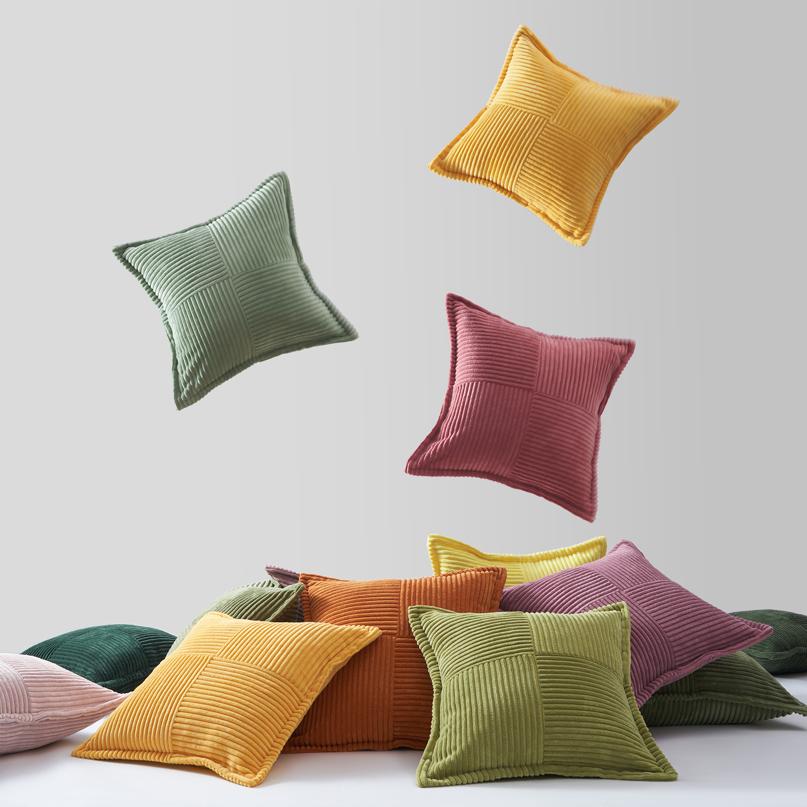 thumbnail video image 2 of Topfinel 20" x 20" Wide Side Pillowcase,Corduroy Decorative Textured Pillow Cover,Blue,Set of 2, 2 of 9