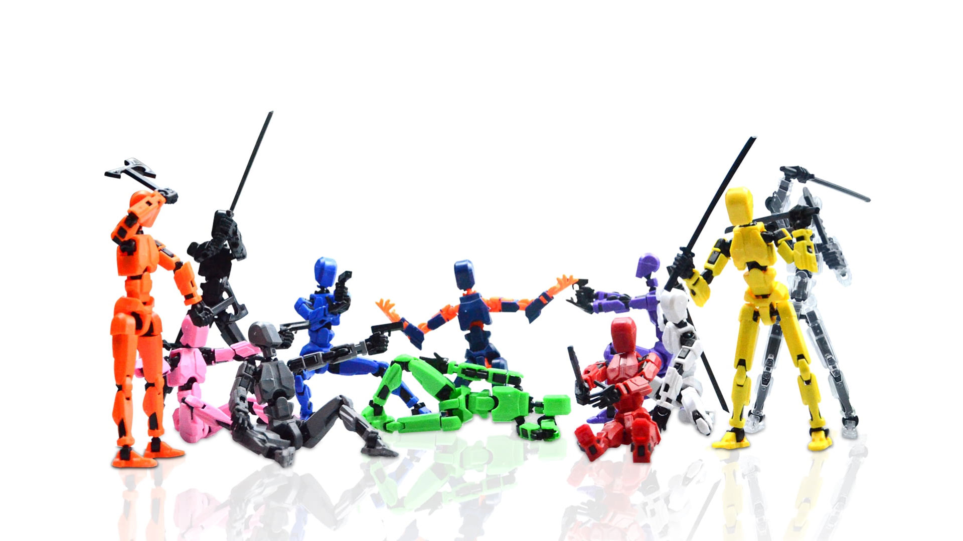 8 Pack Assembly Completed ) Action Figure Set - Multi-Jointed, DIY
