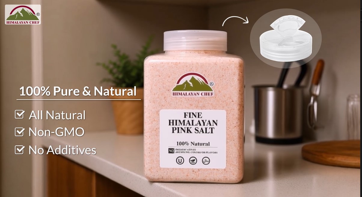 thumbnail video image 2 of Himalayan Chef Himalayan Pink Salt Fine Grain, Plastic Jar-5 lbs, 2 of 12
