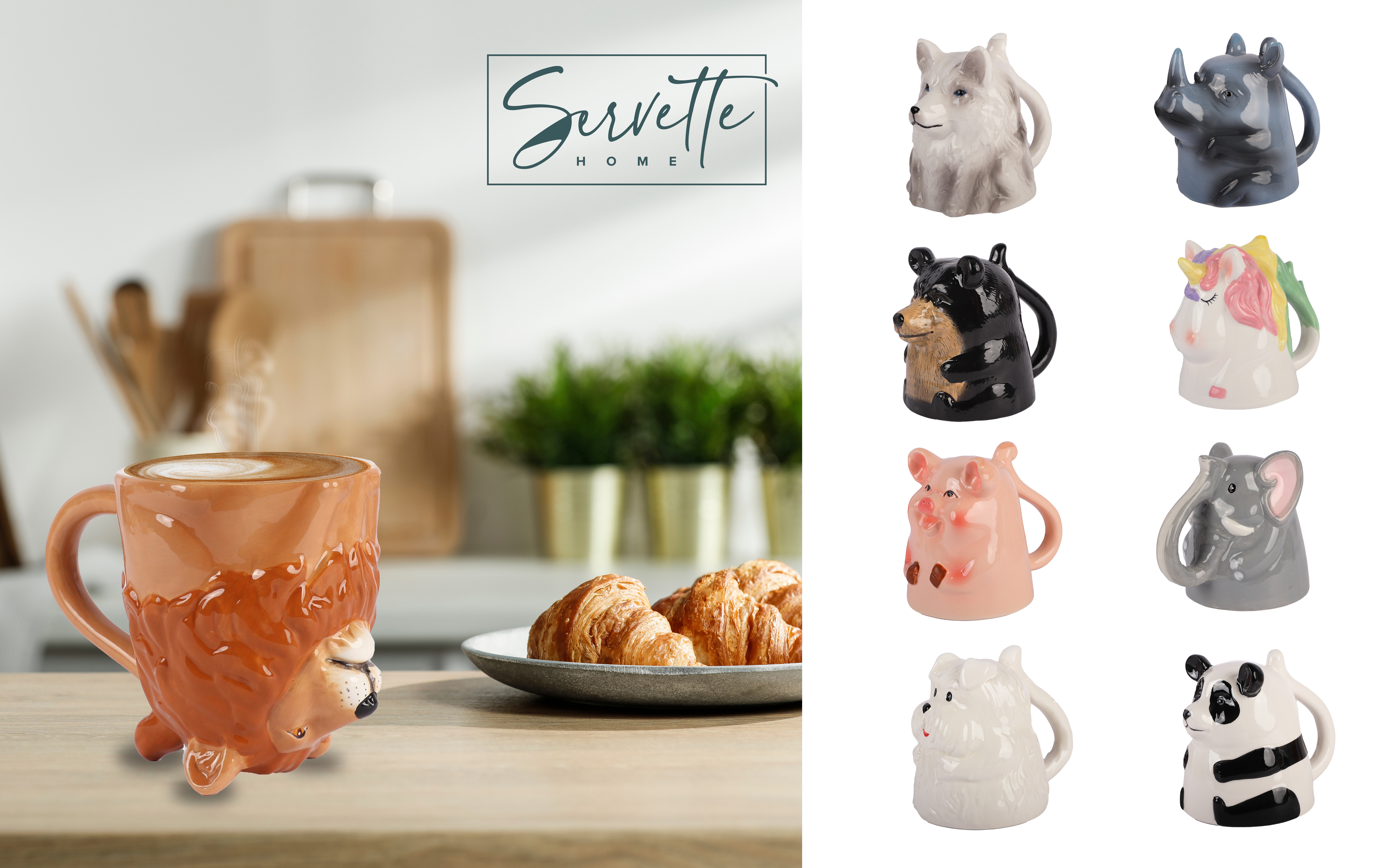 thumbnail video image 2 of Servette Home Panda Mug 10 oz Ceramic Upside Down Panda Bear Coffee Mug (White Panda), 2 of 6