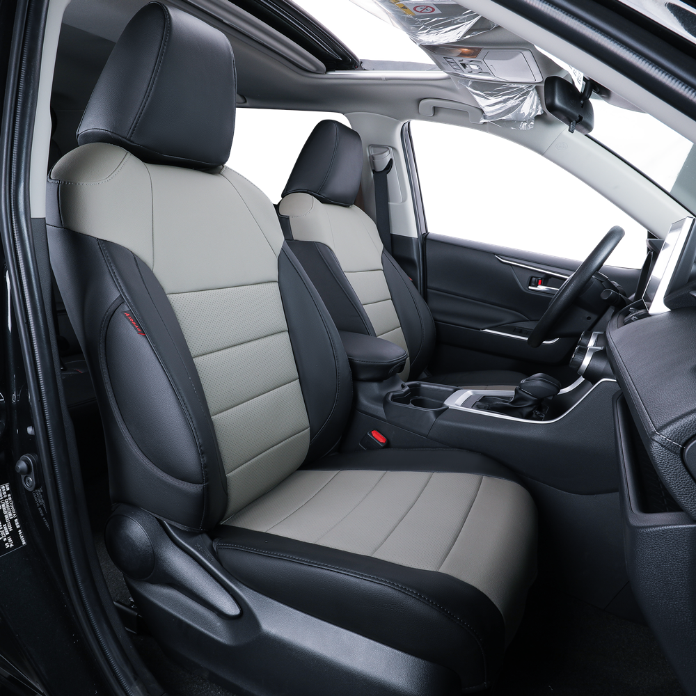 thumbnail video image 2 of coverdream Rav4 Cloth Seat Covers Full Set for 2019-2024 2025 Toyota Rav4 LE,XLE,XLE Premium,Limited SUV - Washable Polyester(Gray,Full Set), 2 of 10