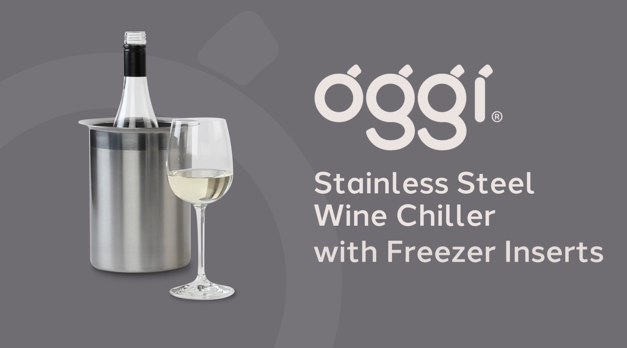 thumbnail video image 2 of Oggi Stainless Steel Wine Cooler with Freezer Inserts, 2 of 10
