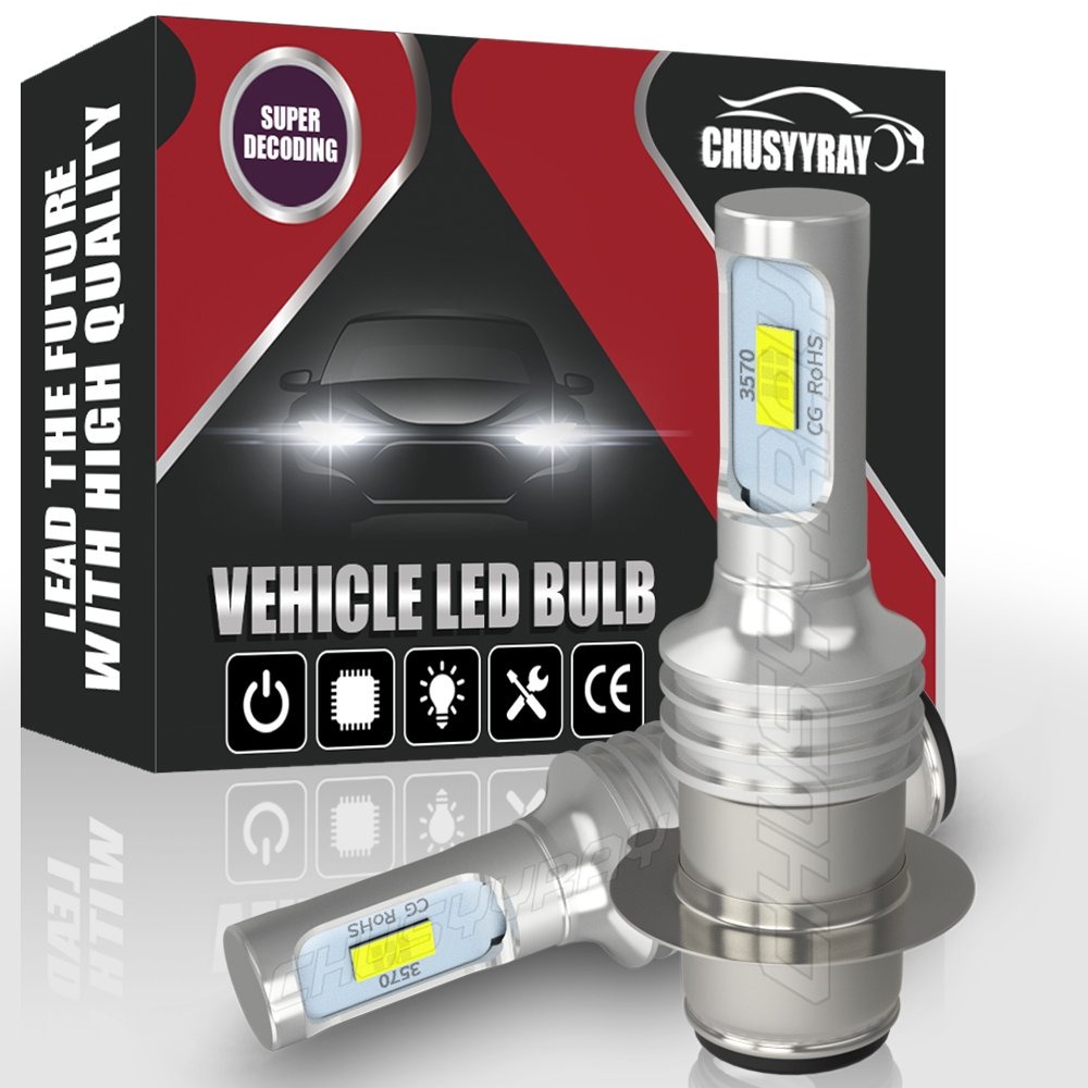 thumbnail video image 2 of H6 H6M LED Headlight High Low Beam Bulbs 6000K Super White Super White LED Bulbs Plug and Play Pack of 2, 2 of 14