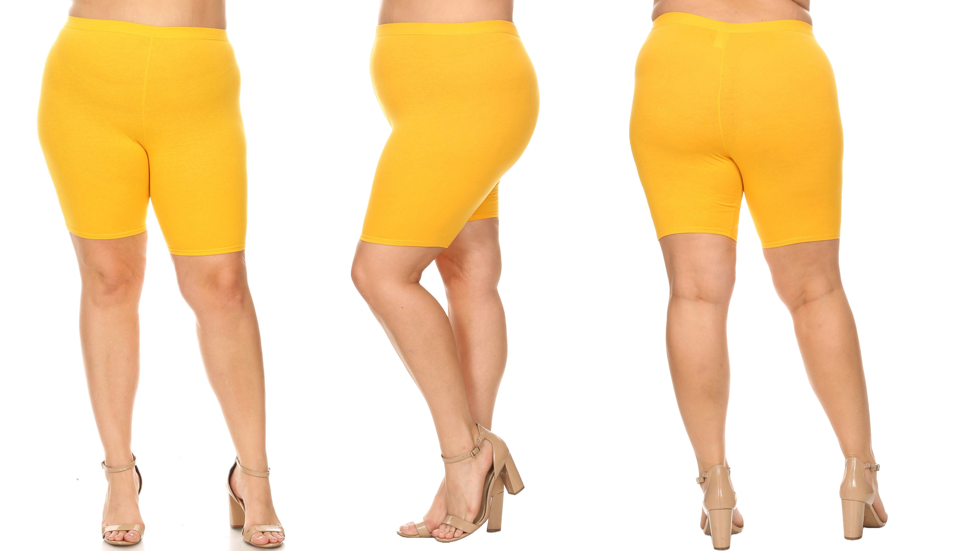 thumbnail video image 2 of MOA COLLECTION Women's Plus Size Bodycon Stretch Biker Shorts with High Waisted Fit, 2 of 5