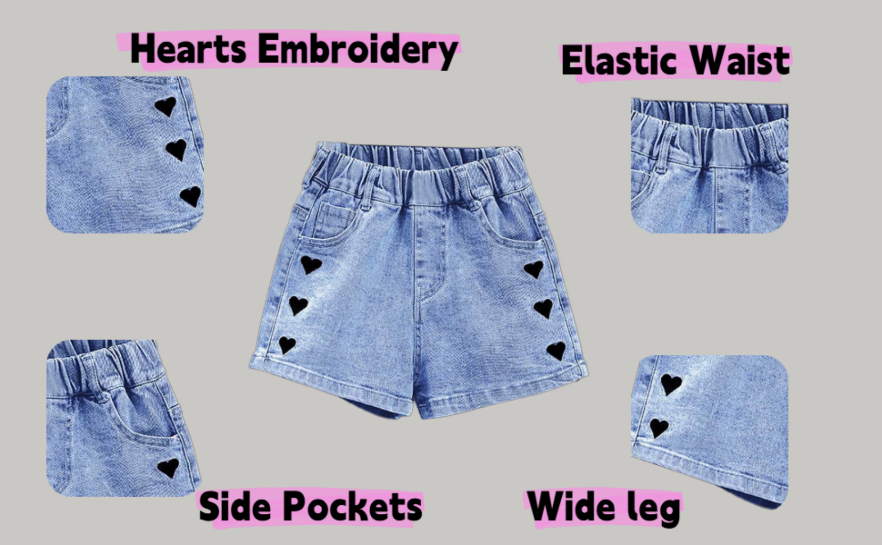 thumbnail video image 2 of JLMSPLWG Dance Shorts for Girls Cargo Shorts Youth Shorts High Waisted Yoga Shorts Girls Size 10-12 Clothes Baby Girl Jeans Juniors Jeans, Blue 11-12 Years, 2 of 6