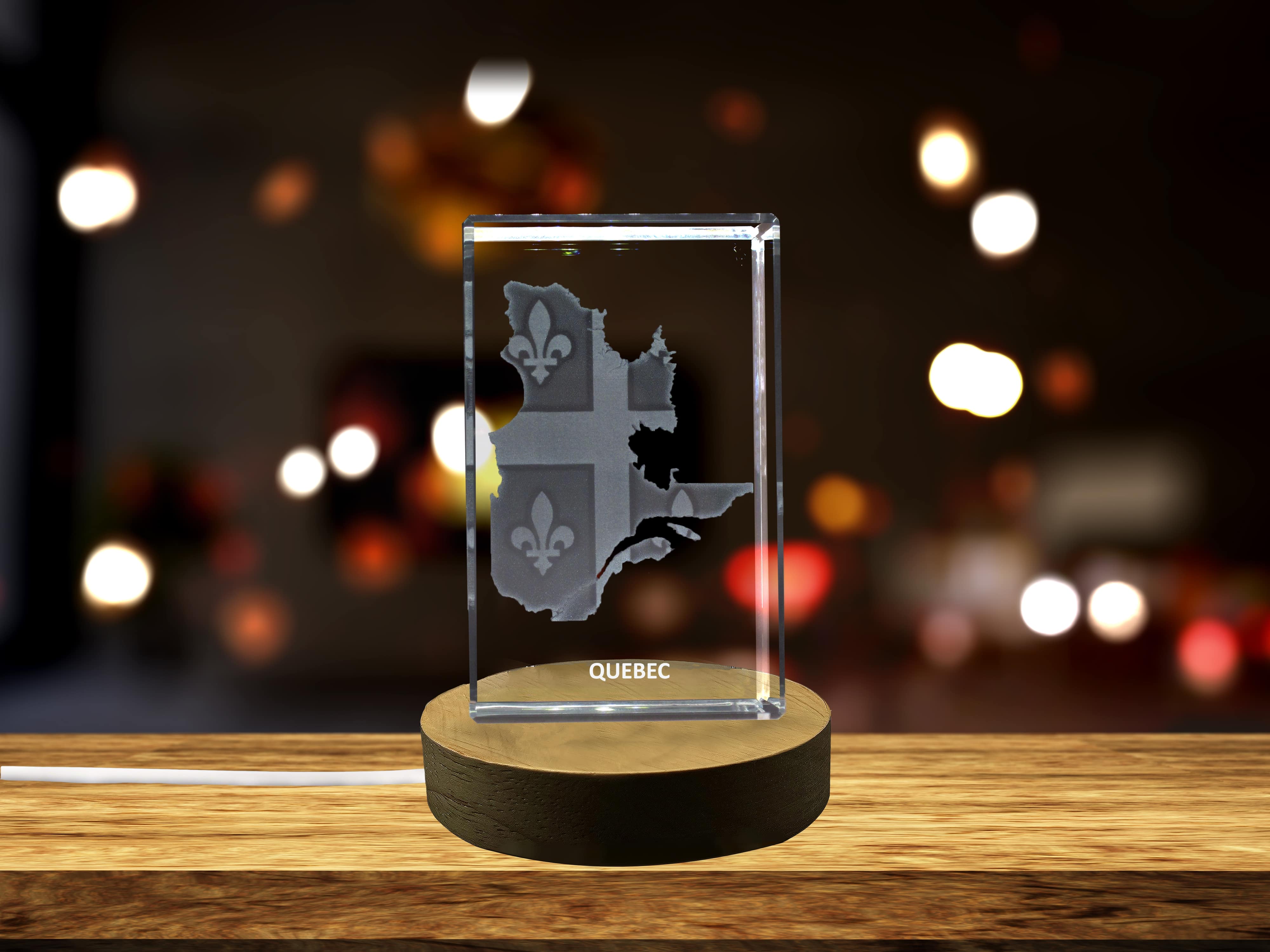 thumbnail video image 2 of Quebec 3D Engraved Crystal 3D Engraved Crystal Keepsake/Gift/Decor/Collectible/Souvenir, 2 of 7