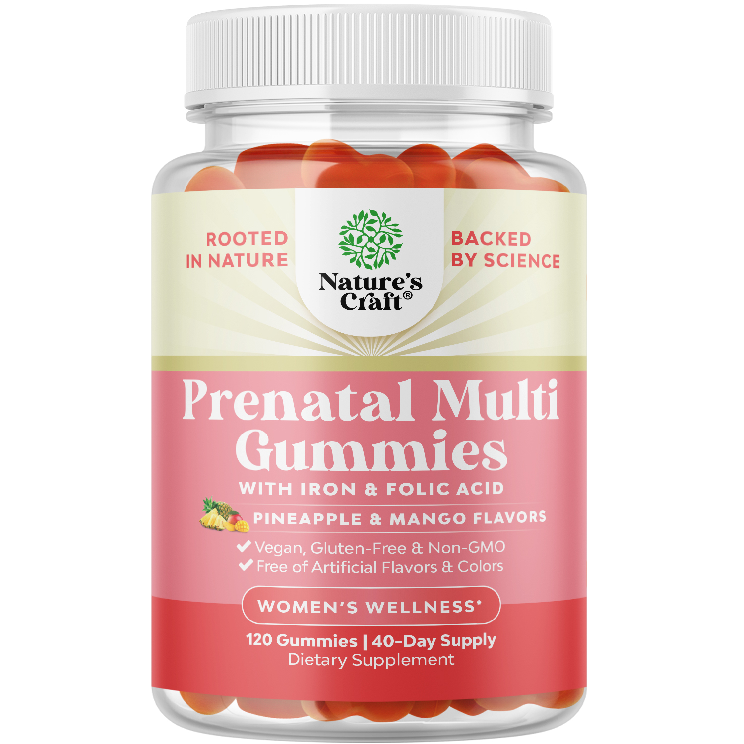 thumbnail video image 2 of Natures Craft Prenatal Vitamins with Iron and Folic Acid for Women, Pineapple Mango, 120 Gummies, 2 of 11