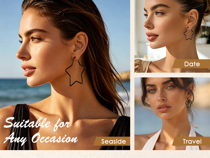 thumbnail video image 2 of KeyStyle Lightweight Large Hoop Earrings for Women Hypoallergenic Stainless Steel Hoops Earring 30mm Jewelry Gift for Her, 2 of 11