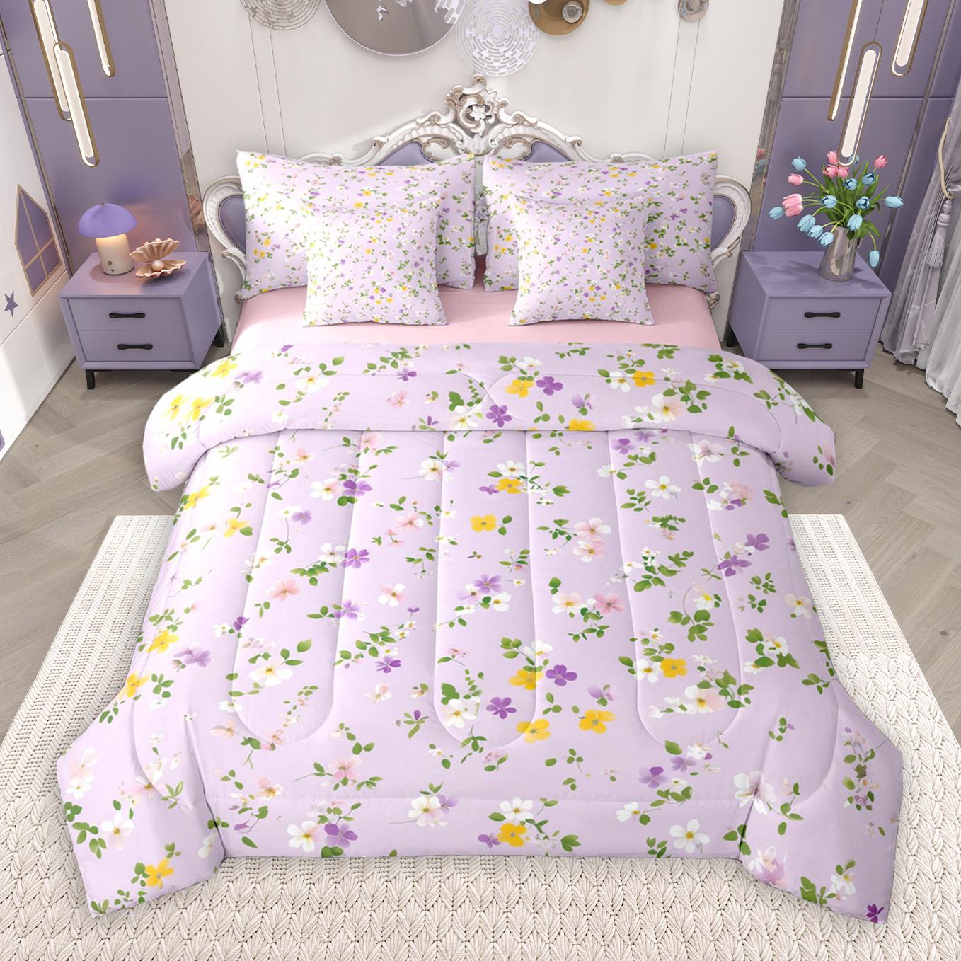 thumbnail video image 2 of Manfei Retro Flower 7pcs Bedding Comforter Set,Rustic Floral Queen Bedding Sets,White Green Queen Sheet Sets For Men Women,Ultra Soft Home Decor Reversible, 2 of 9