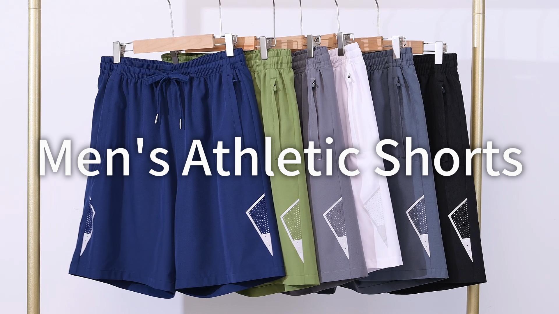 thumbnail video image 2 of Zehisen Men's Athletic Shorts Zipper Pockets Quick Dry Lightweight Workout Running Basketball Shorts Black L, 2 of 7