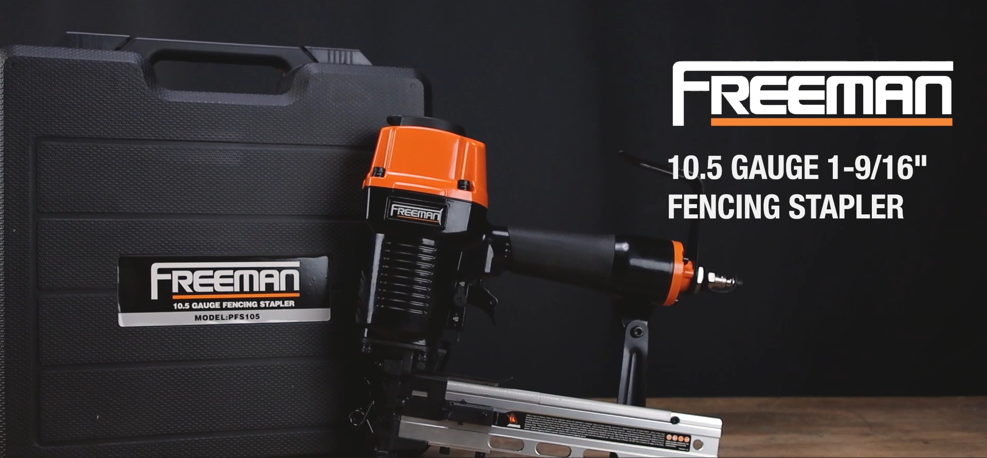 thumbnail video image 2 of Freeman PFS105 Pneumatic 10.5-Gauge Fencing Staple Gun, 1-9/16" with Case, 2 of 11