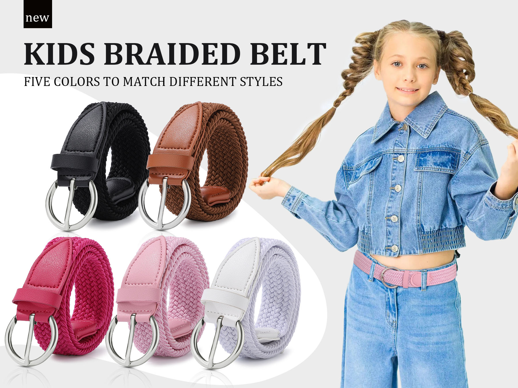 thumbnail video image 2 of AWAYTR Elastic Kids' Baseball Belts Brown, 2 of 8