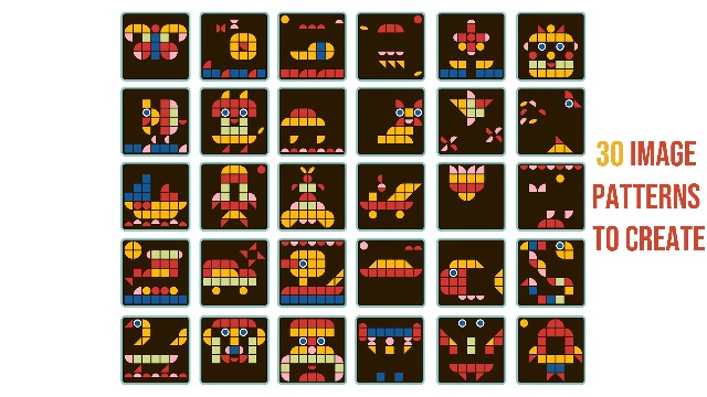 PLAYYA-1000 3枚セット TOOKYLAND Wooden Mosaic Puzzle Board - 97pcs Pixel Puzzle, Ages 3+