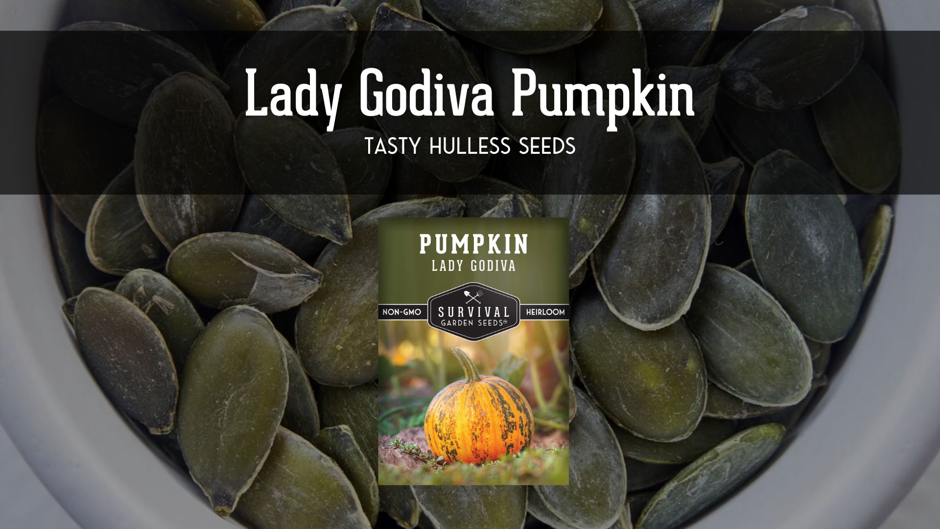 thumbnail video image 2 of 5 Packs Lady Godiva Pumpkin Seeds - Non-GMO Heirloom Full Sun Annual Vegetable, 2 of 7