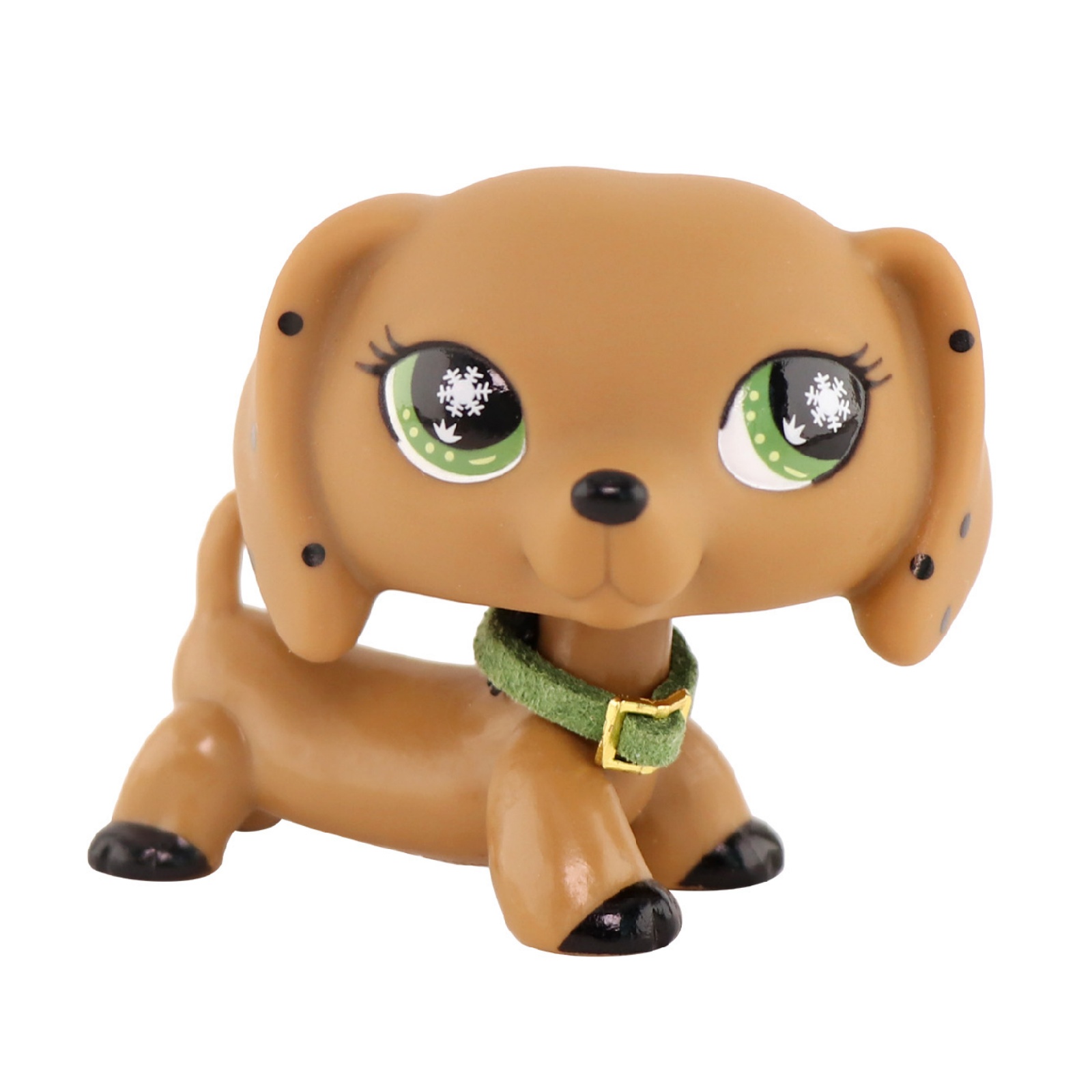 thumbnail video image 2 of Minilps Pet Toy Dachshund.Green Eyes,with Collar Accessory,Collectible Mini Toy Figurines, 2 of 9