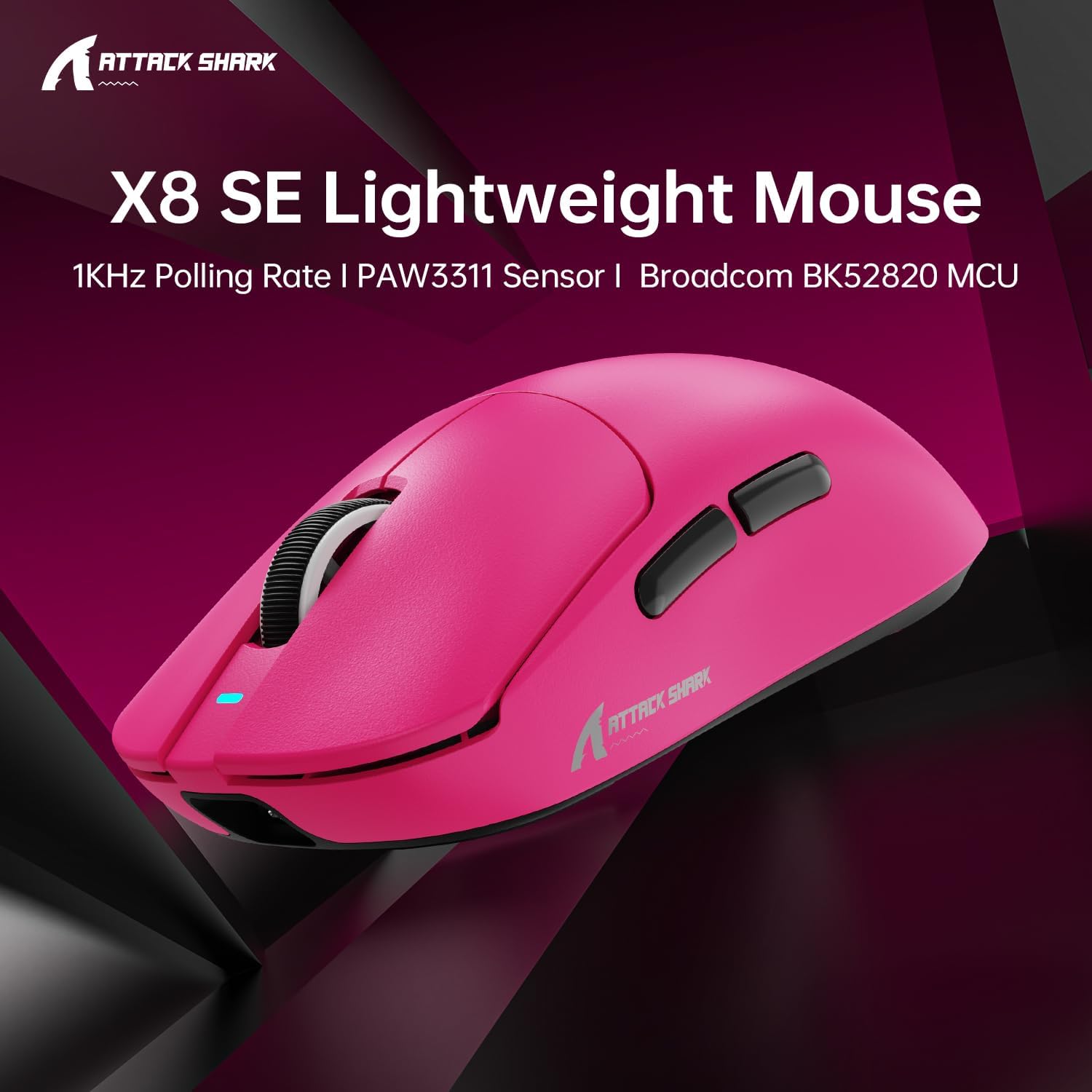 thumbnail video image 2 of ATTACK SHARK X8 SE Wireless Gaming Mouse,55g Ultra-Lightweight Wired/BT/2.4GHz Wirelss Programmable Mouse,1K Polling Rate,PixArt PAW3311 Gaming Sensor,25000 DPI,Gamer Mice for PC/Win/Mac, 2 of 11
