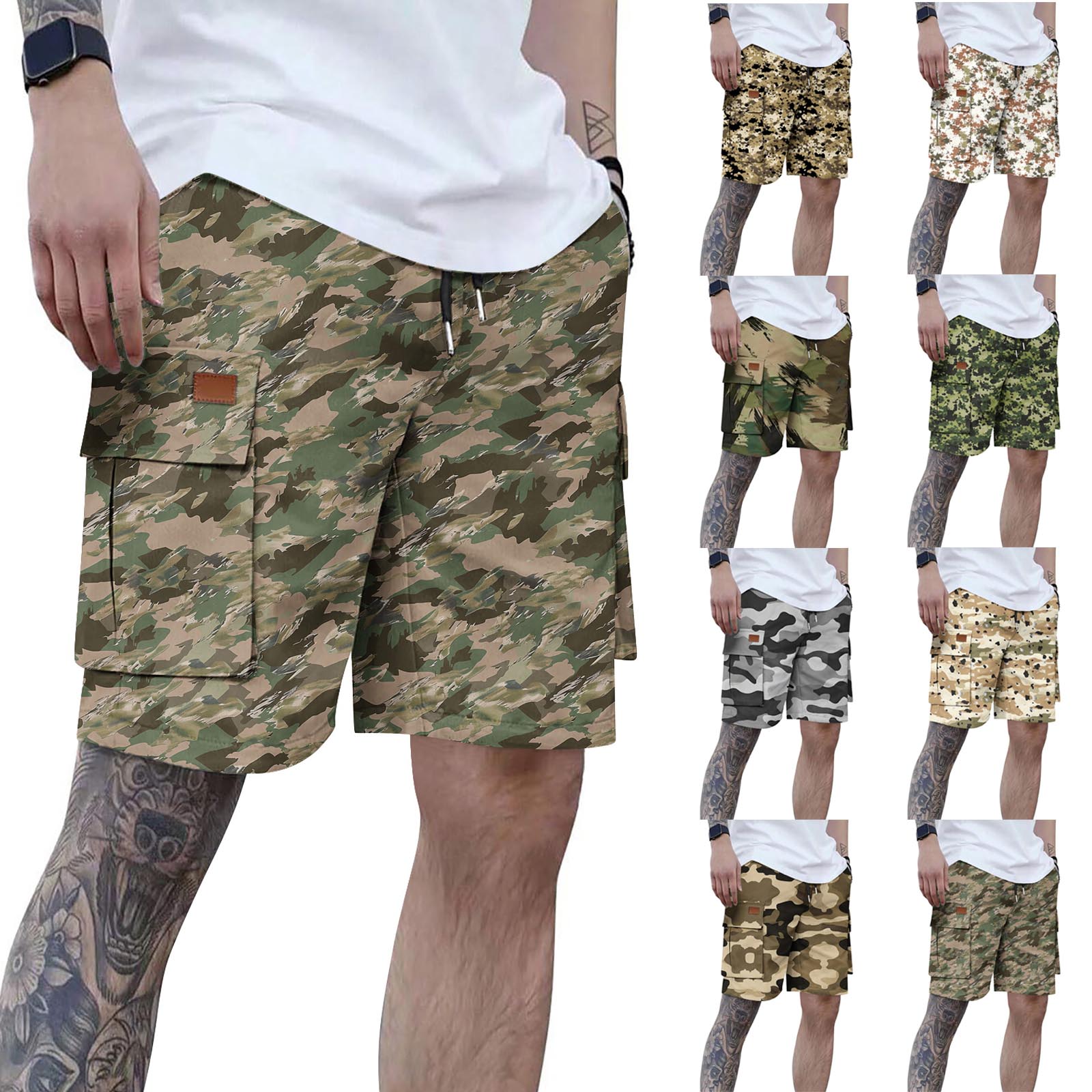 thumbnail video image 2 of Dovford Men's Hiking Cargo Shorts 9" Lightweight Outdoor Work Shorts for Men Travel Golf Camping Casual Camo Shorts with Pockets 2025, 2 of 8
