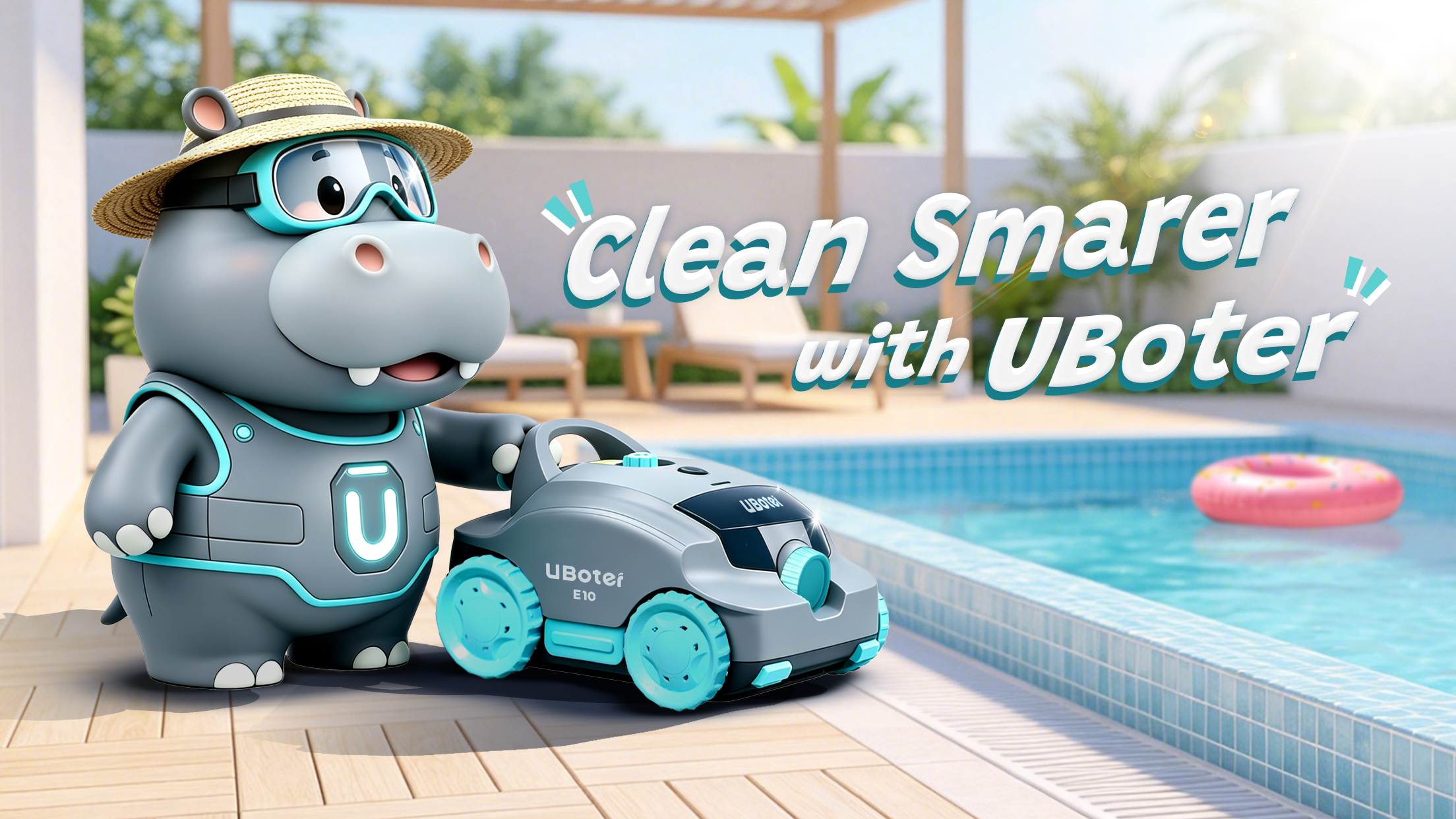 thumbnail video image 2 of UBoter E10 Cordless Robotic Pool Cleaner,Pool Vacuum, Dual-Layer Filtration,Powerful Obstacle Crossing, Enhanced Edge & Corner Cleaning,120-150 Min for Above-Ground & Flat-Bottom Pools to 860 Sq.ft, 2 of 9