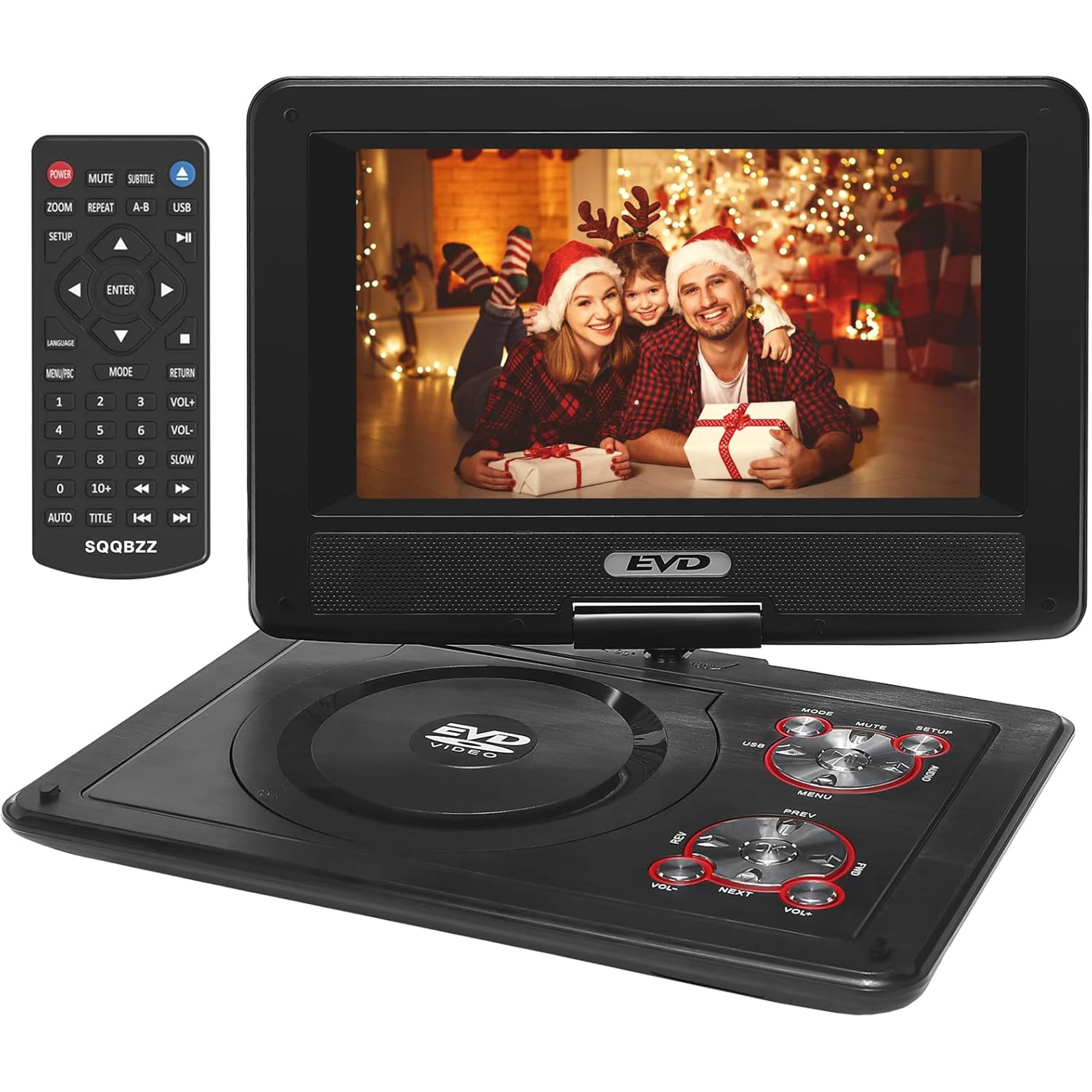 thumbnail video image 2 of 11.5" Portable DVD Player with 9.5" Swivel Screen for car and kids，Car Travel Essential, 2 of 7