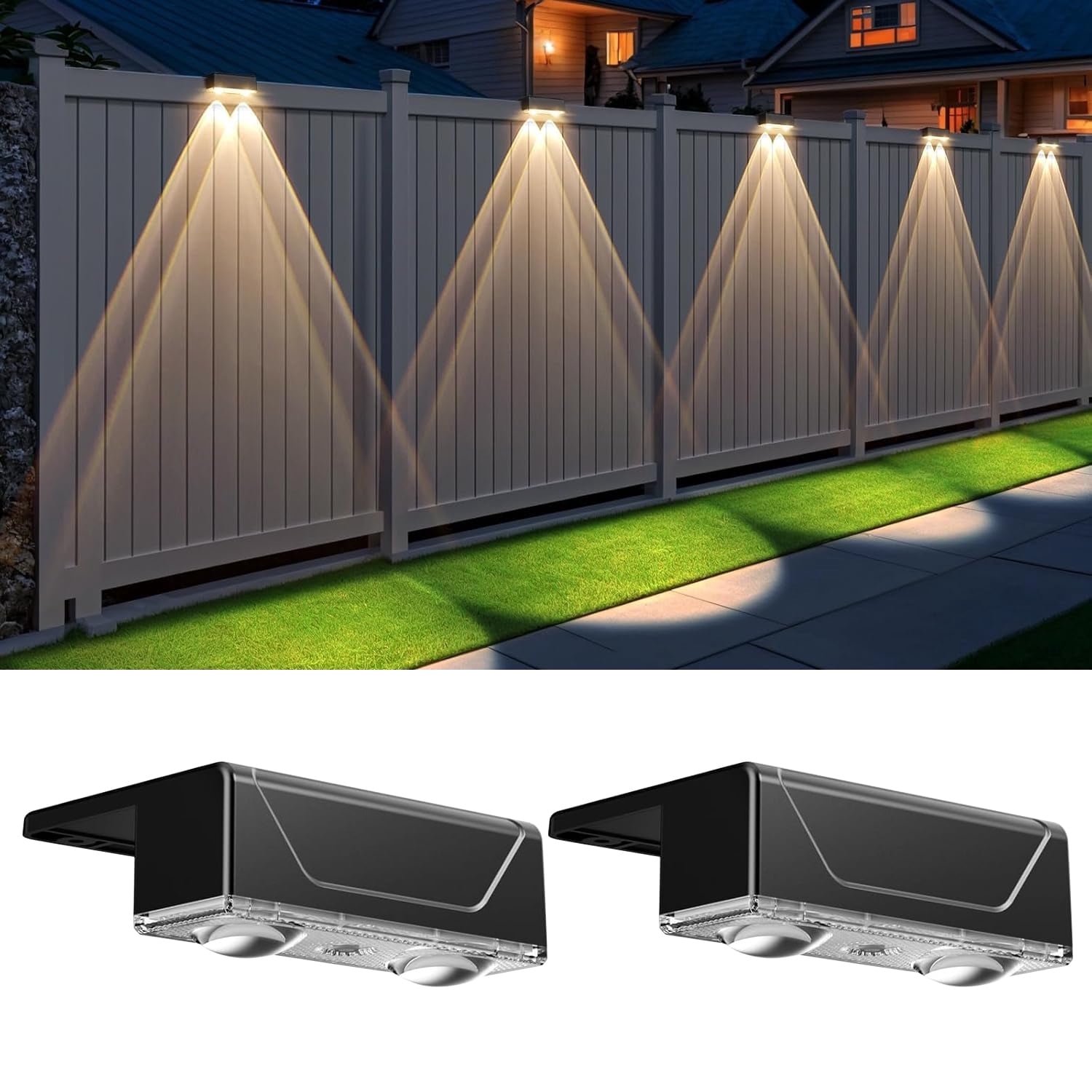 thumbnail video image 2 of Kanstar Solar Fence Lights, Solar Powered LED, 3 Color Modes, IP55 Waterproof 10 pack, 2 of 9