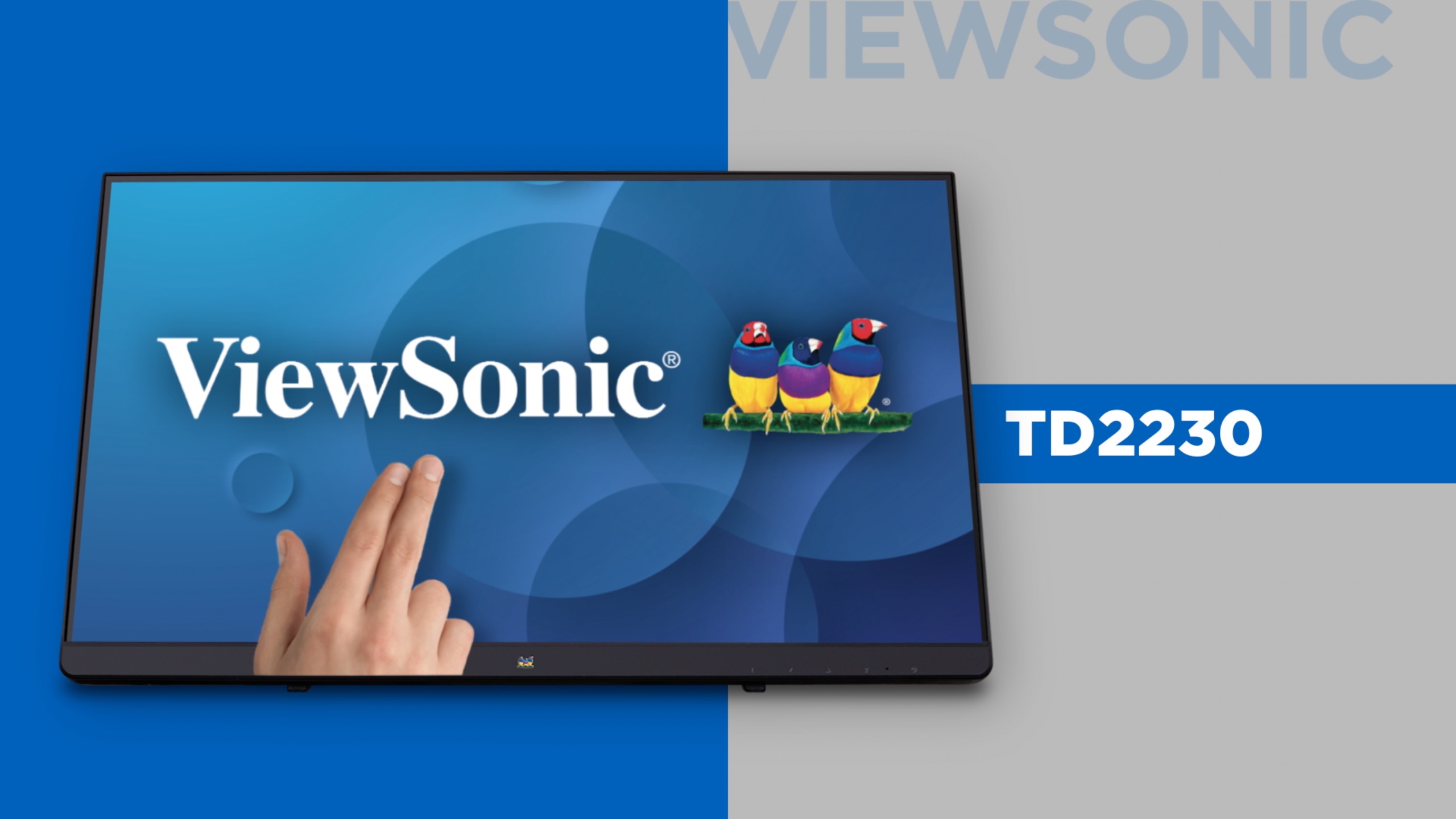 thumbnail video image 2 of ViewSonic TD2230 22" 16:9 Full HD IPS Multi-Touch Display, Built-In Speakers, 2 of 7
