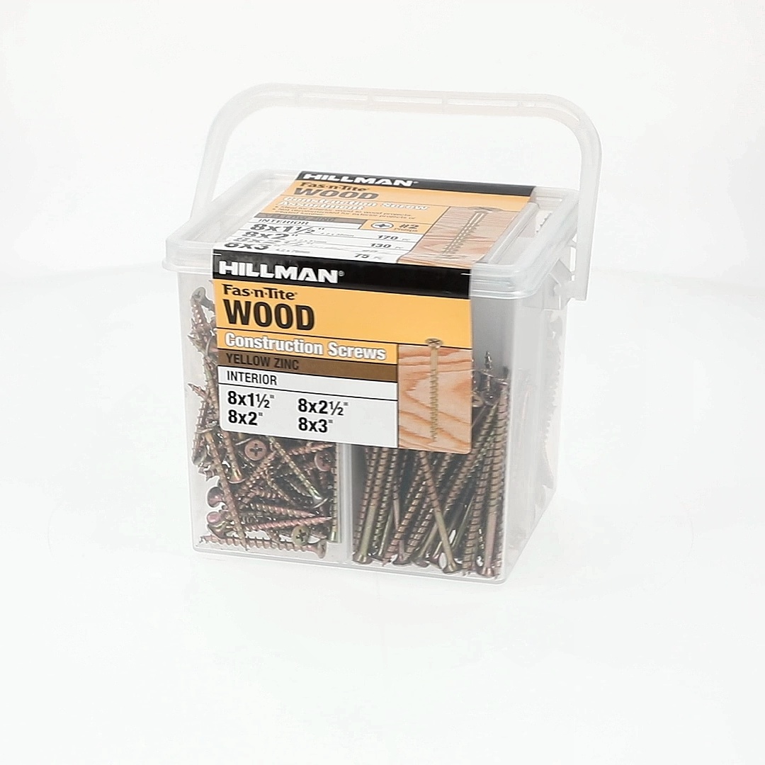 Fas-N-Tite Yellow Zinc Interior Wood Construction Screws 4 Sizes