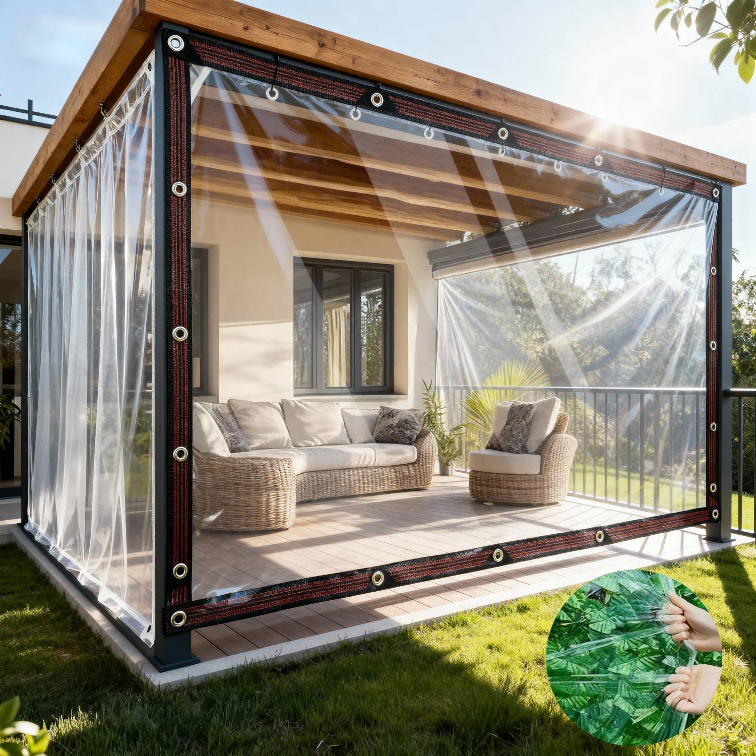 thumbnail video image 2 of 13.12*9.84in Heavy-Duty Outdoor Tarpaulin, Transparent, Waterproof, Tear-Resistant, Sunproof, Thickened, All-Weather Protection, PE Material|YISHFHP, 2 of 12