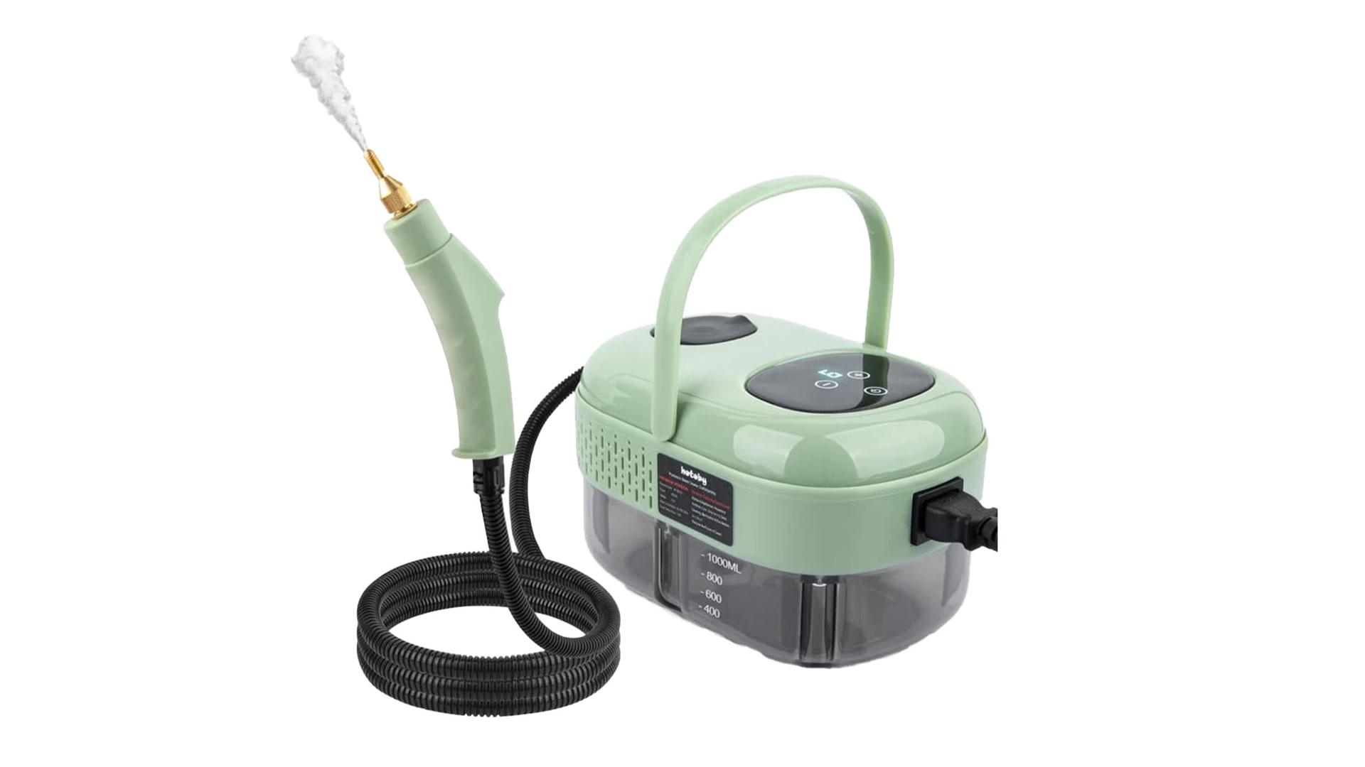 thumbnail video image 2 of 2500W Fast Heating Handheld Steam Cleaner, 15s Quick Heat Up Portable Steamer for High Pressure Cleaning of Home, Kitchen, Bathroom, Car Detailing, Grout and Tile, Green, 2 of 11