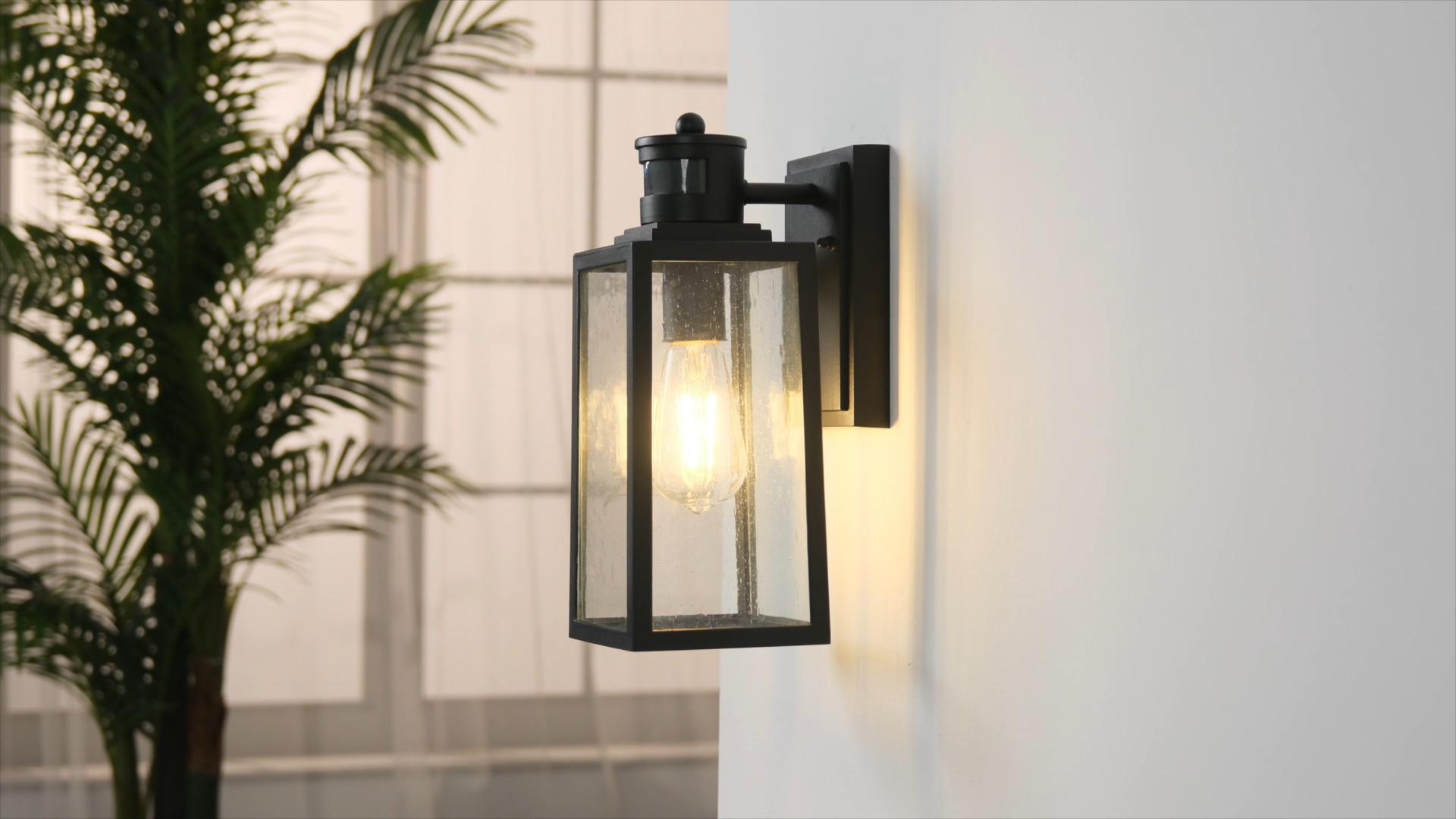 thumbnail video image 2 of VIANIS 2 Pack Motion Sensor Porch Light, Outdoor Garage Lighting Fixtures Wall Mount, White Outside LED Lights for House, Dusk to Dawn Exterior Sconces Wall Lighting Lantern Lamps for Front Door, 2 of 9