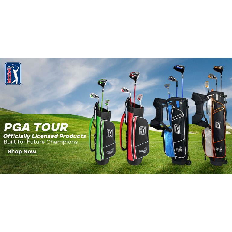 PGA Tour New Left-Handed 10 Piece Kids Golf Club Stand Bag Set