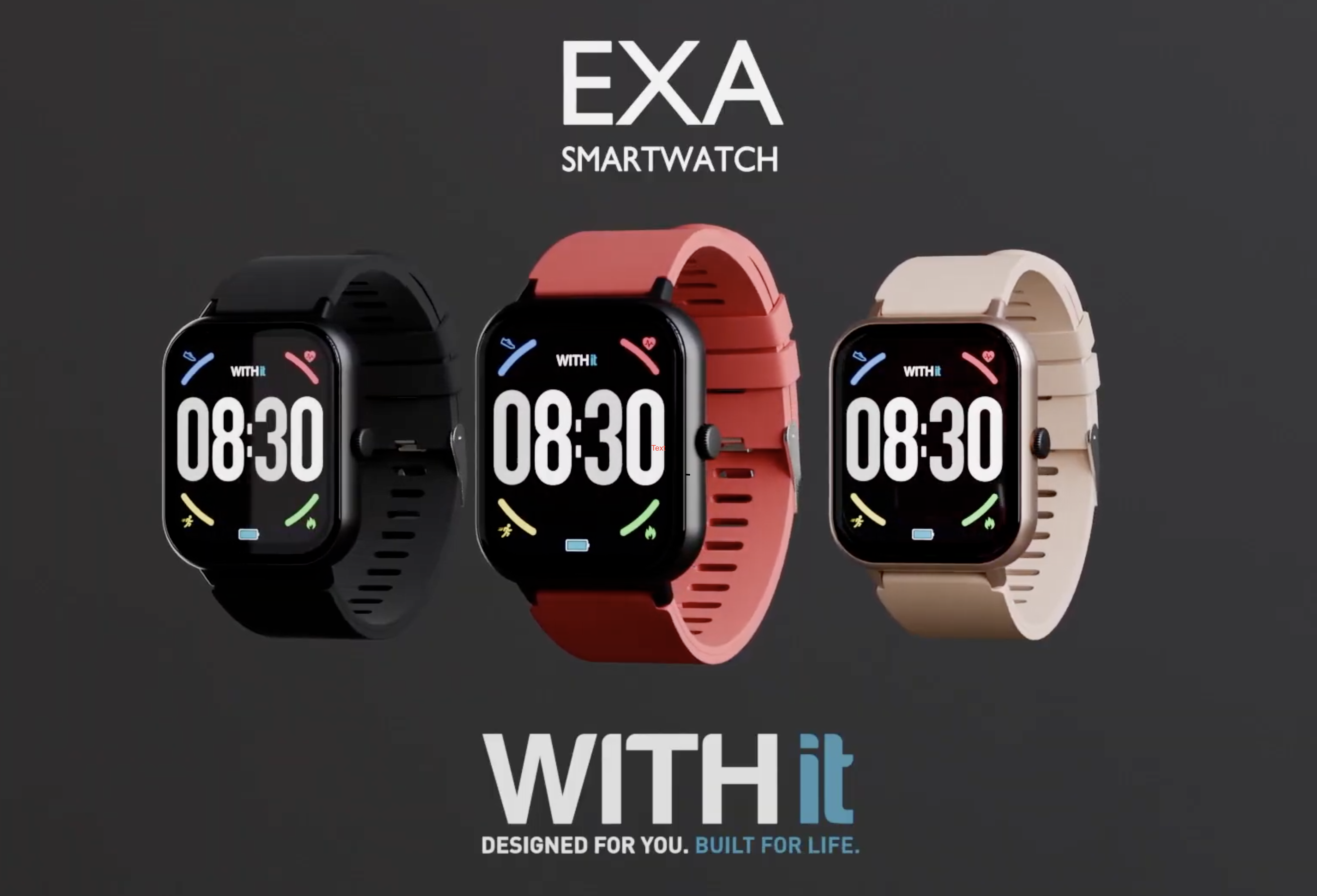 Withit WITHit EXA Series Touch Screen Smartwatch with Black Silicone Band and ...