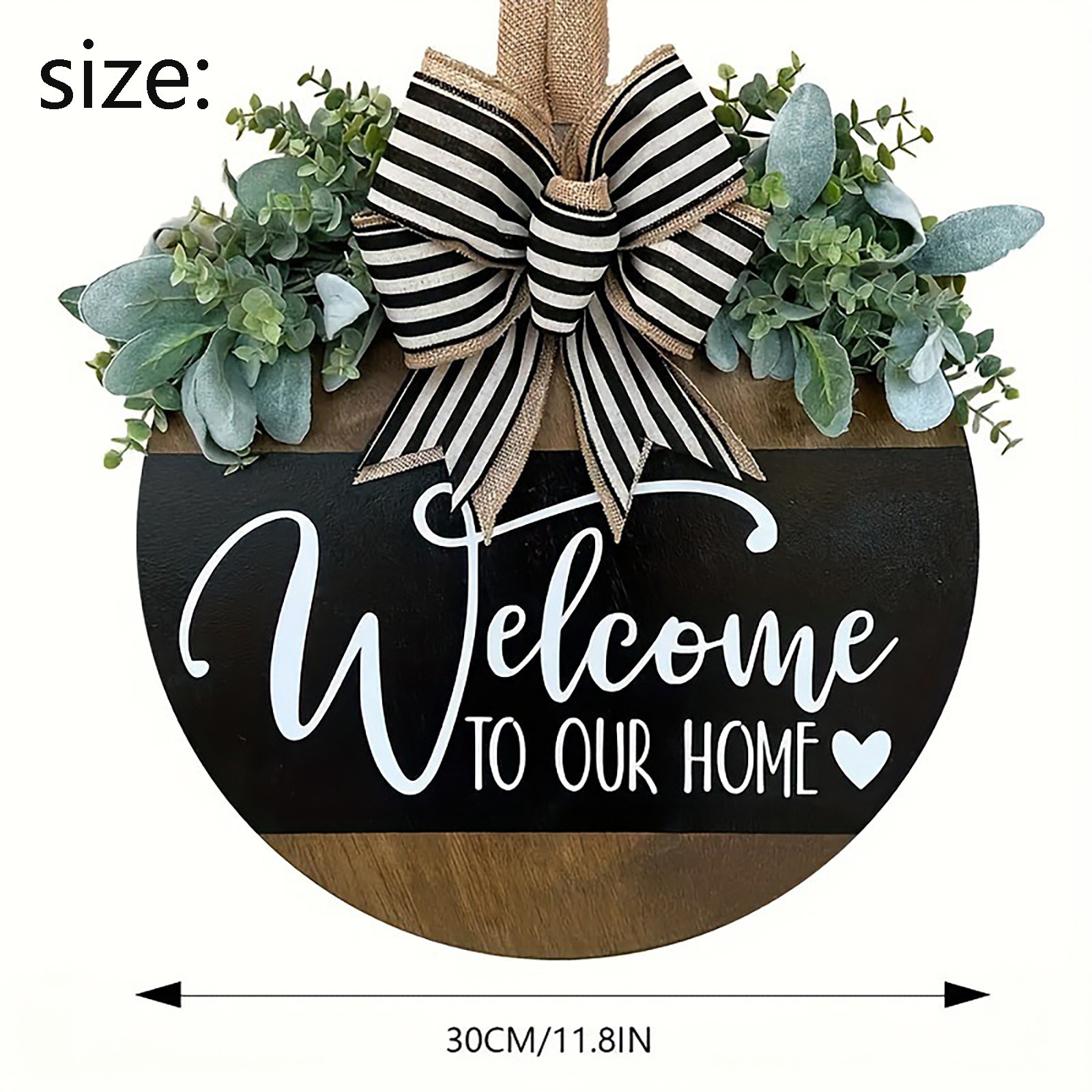 thumbnail video image 2 of Front Door Hanging,Welcome Door Sign Farmhouse Welcome Sign For Front Door Wooden Door Hanger With Greenery Rustic Bow Porch Decor Housewarming, 2 of 10