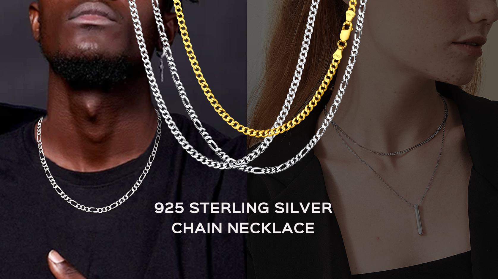 thumbnail video image 2 of ChicSilver 5MM Italian Figaro Chain, Sterling Silver Necklaces for Men and Women, 14 to 28 Inches, 2 of 8