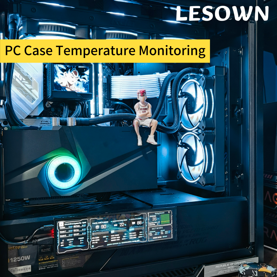 thumbnail video image 2 of LESOWN Mini Stretched Bar Monitor 6.9-inch Full HD 480x1280 Ultra-wide Display IPS HDMI USB Raspberry Pi Secondary Screen for PC Case Aida64 Laptop, 2 of 11