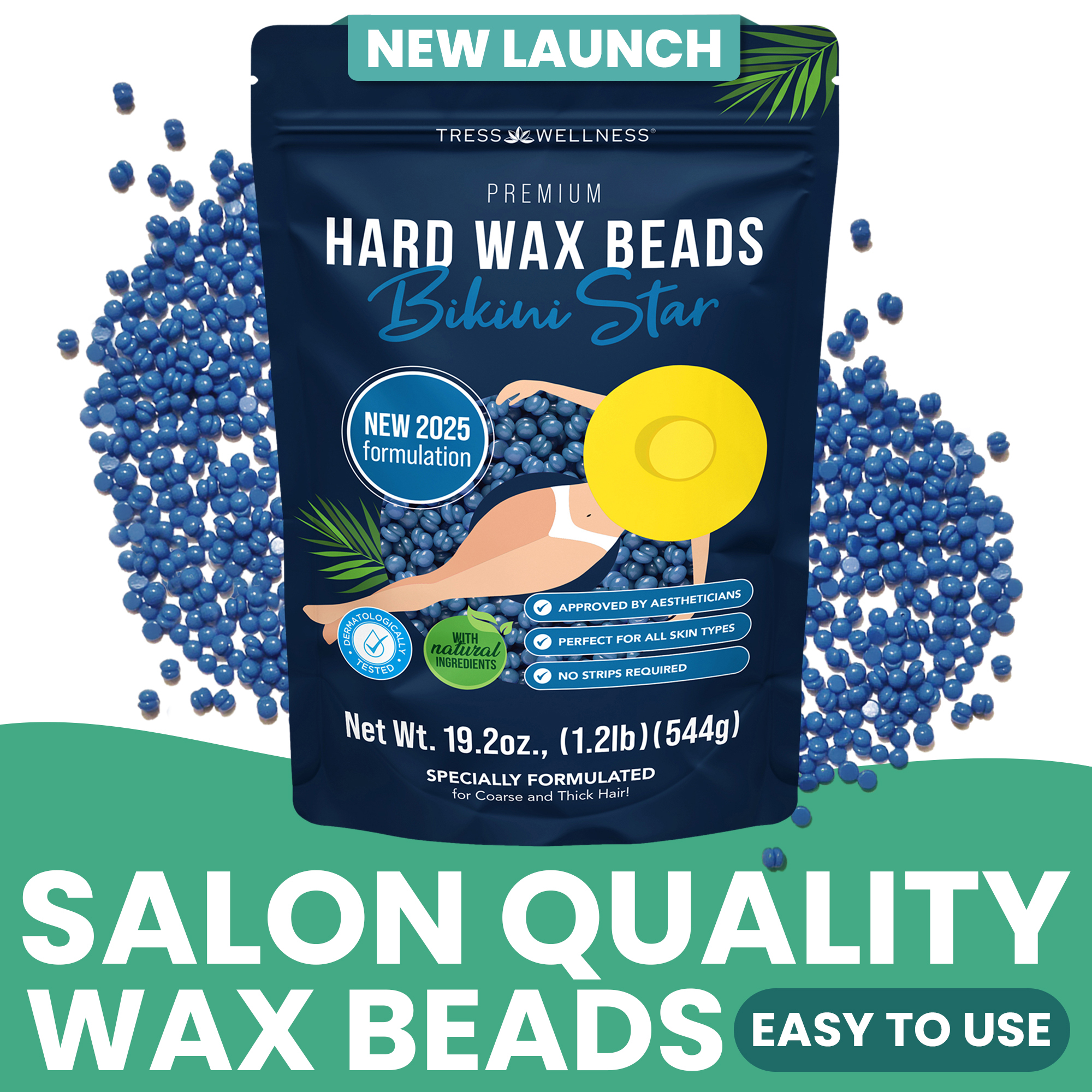 thumbnail video image 3 of Tress Wellness Hard Wax Beads for Bikini & Brazilian Hair Removal for Men & Women, 19.2 oz, 3 of 11