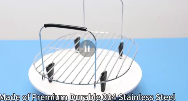 thumbnail video image 2 of Roast and Steamer Rack Compatible with Ninja Foodi Possible Cooker Pro 8.5 Quart MC1000, MC1001, MC1010 Slow Cooker Crock, Ninja Possible Cooker Pro Accessories with Silicone Feet & Handles, 2 of 7
