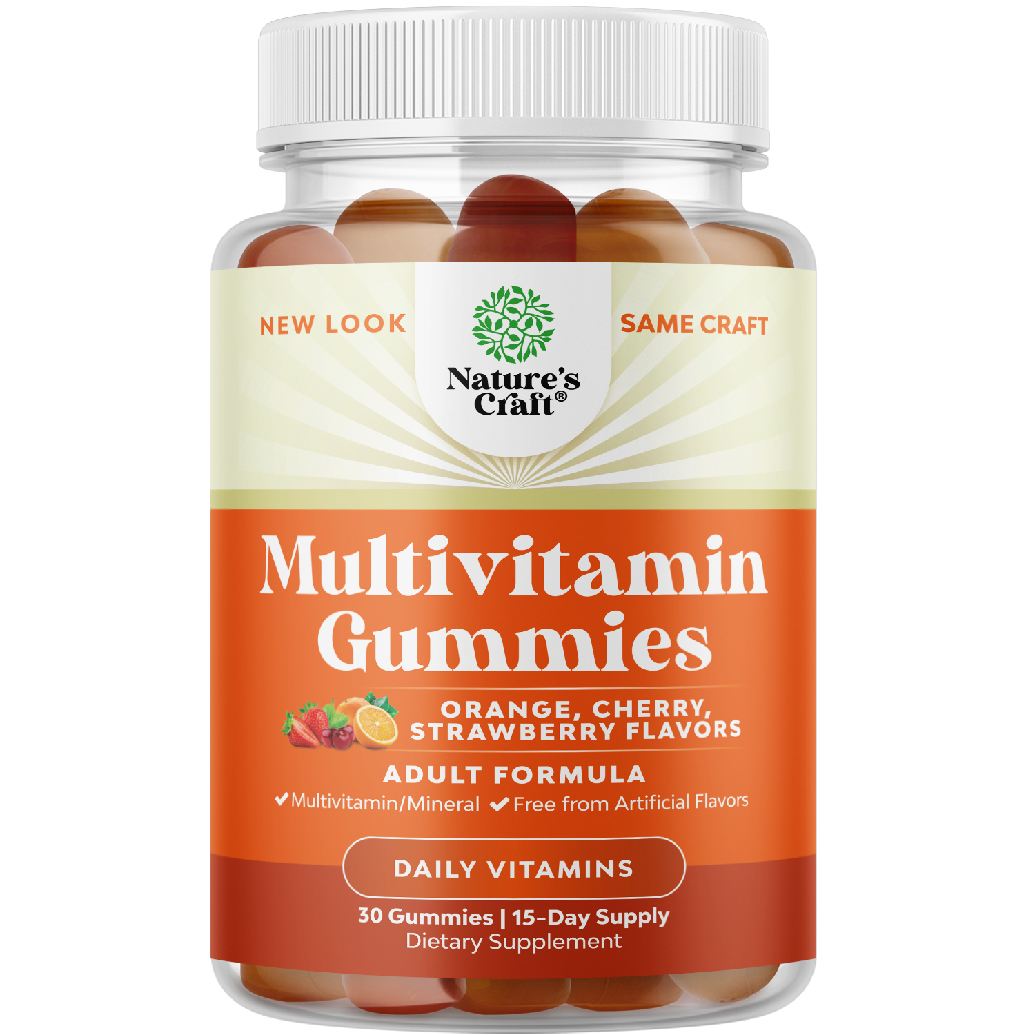 thumbnail video image 2 of Natures Craft Adult Multivitamin Gummies for Energy & Immunity w/ Vitamins A,B,C,D,E & ZInc, 30 Ct, 2 of 9