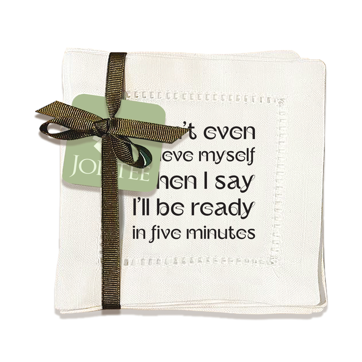 thumbnail video image 2 of Jolitee Decorative Hemstitch Cocktail Napkins, 6"x6" Washable Linen-Like Cloth Napkins, Handmade for Entertaining and Everyday Use (Five Minutes), 2 of 8