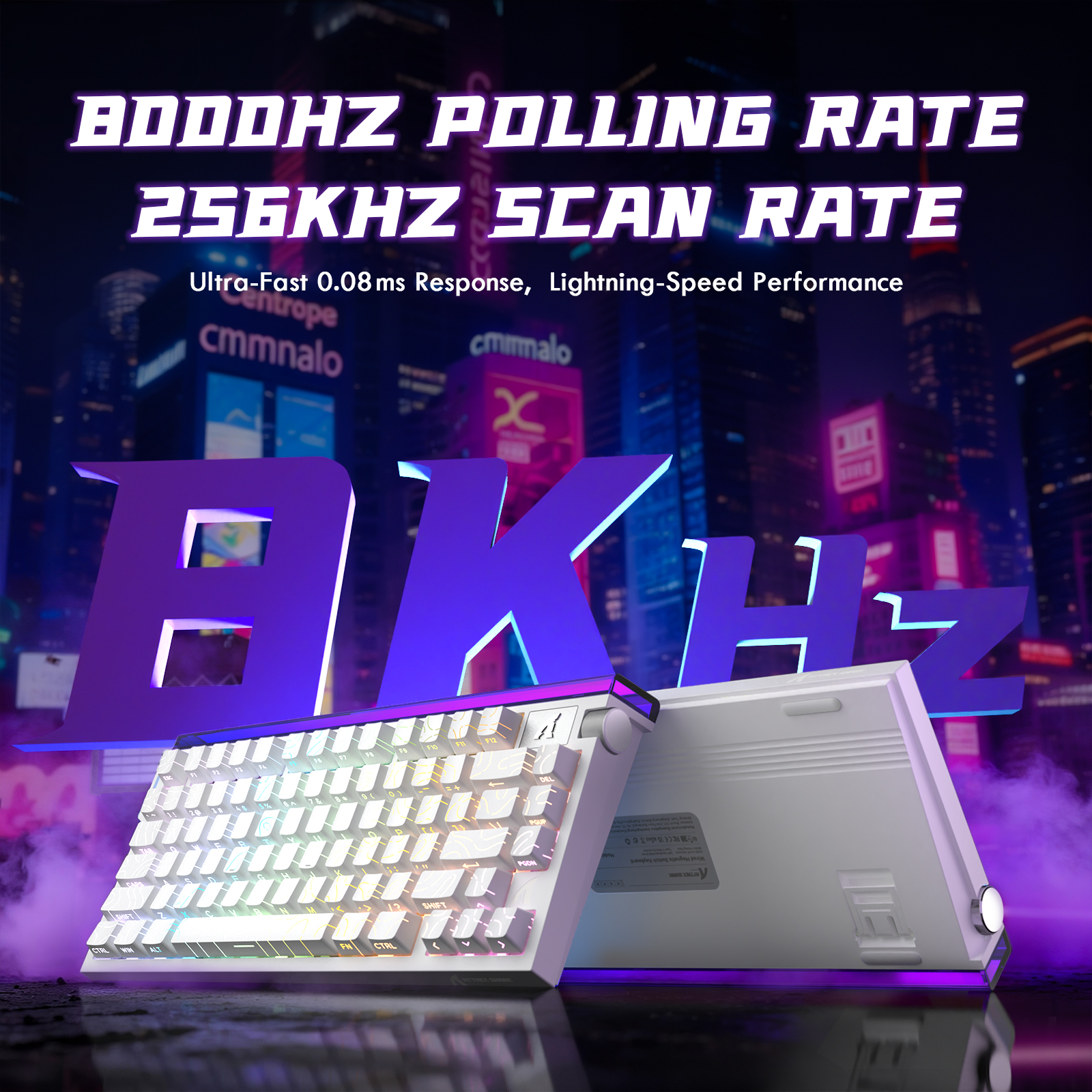thumbnail video image 2 of ATTACK SHARK R85 HE Wired Rapid Trigger Mechanical RGB Gaming Keyboard with Custom Lightbox,8KHz Polling Rate,0.005mm RT Accuracy,0.08MS Latency,Hall Effect,Magnetic Switch,Driver for PC, 2 of 8