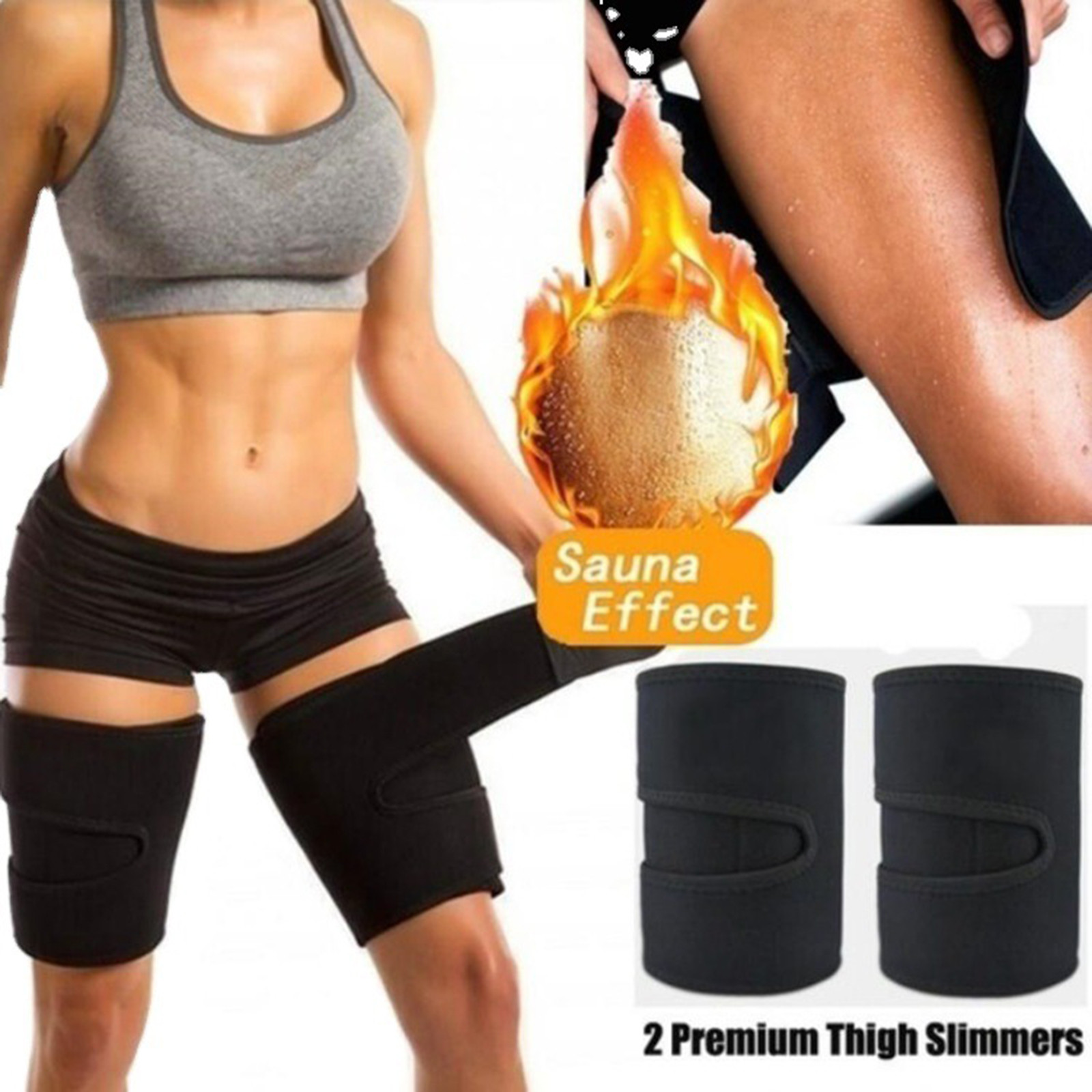 thumbnail video image 2 of Deeceymbur Sports Body Shaping And Sweating Thigh Sleeves Fitness And Sports Protective Equipment For Fitness And Shaping Thigh Straps Suitable For Both Men And Women, 2 of 10
