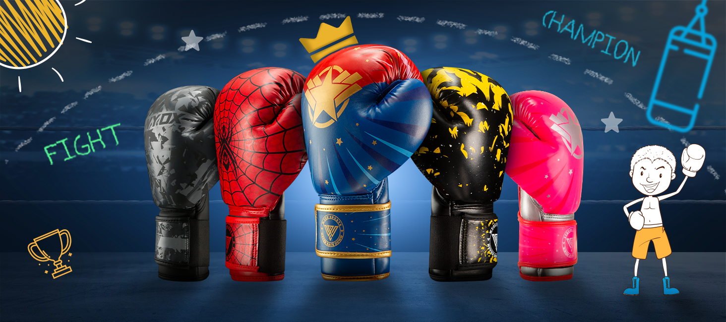 thumbnail video image 2 of WYOX 6oz Kids Boxing Gloves – Grey Camo | Strength Training, Punching Bag, Muay Thai, Martial Arts, Sparring, Youth, 2 of 9