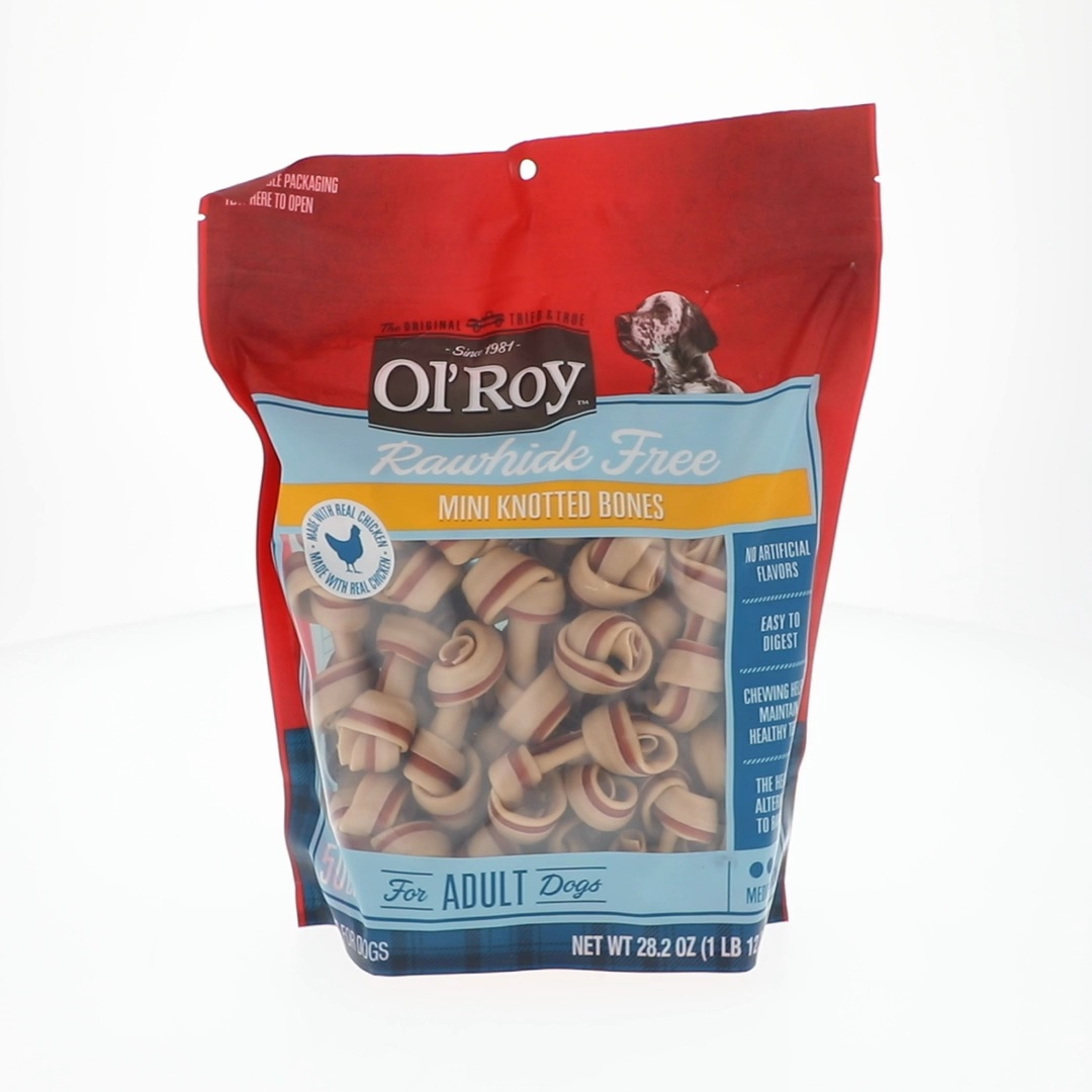 Ol' Roy, Chicken Mini Knotted Bones for Dogs, 50 Pak - Walmart.com