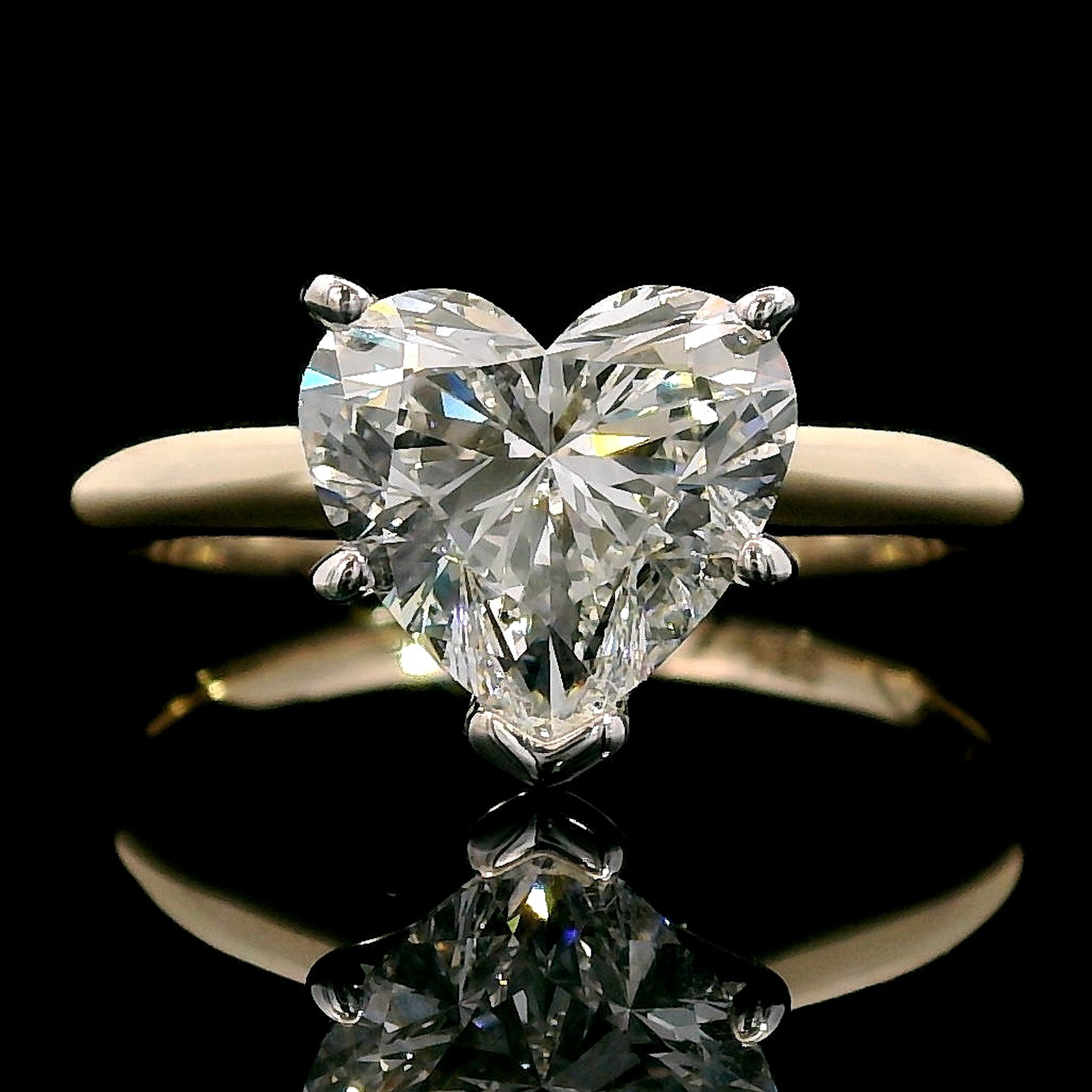 thumbnail video image 2 of Gem Stone King 14K Two Tone Gold White Moissanite Solitaire Engagement Ring for Women | 1.80 Cttw | Heart Shape 8MM | Gemstone Birthstone | Size 7, 2 of 8