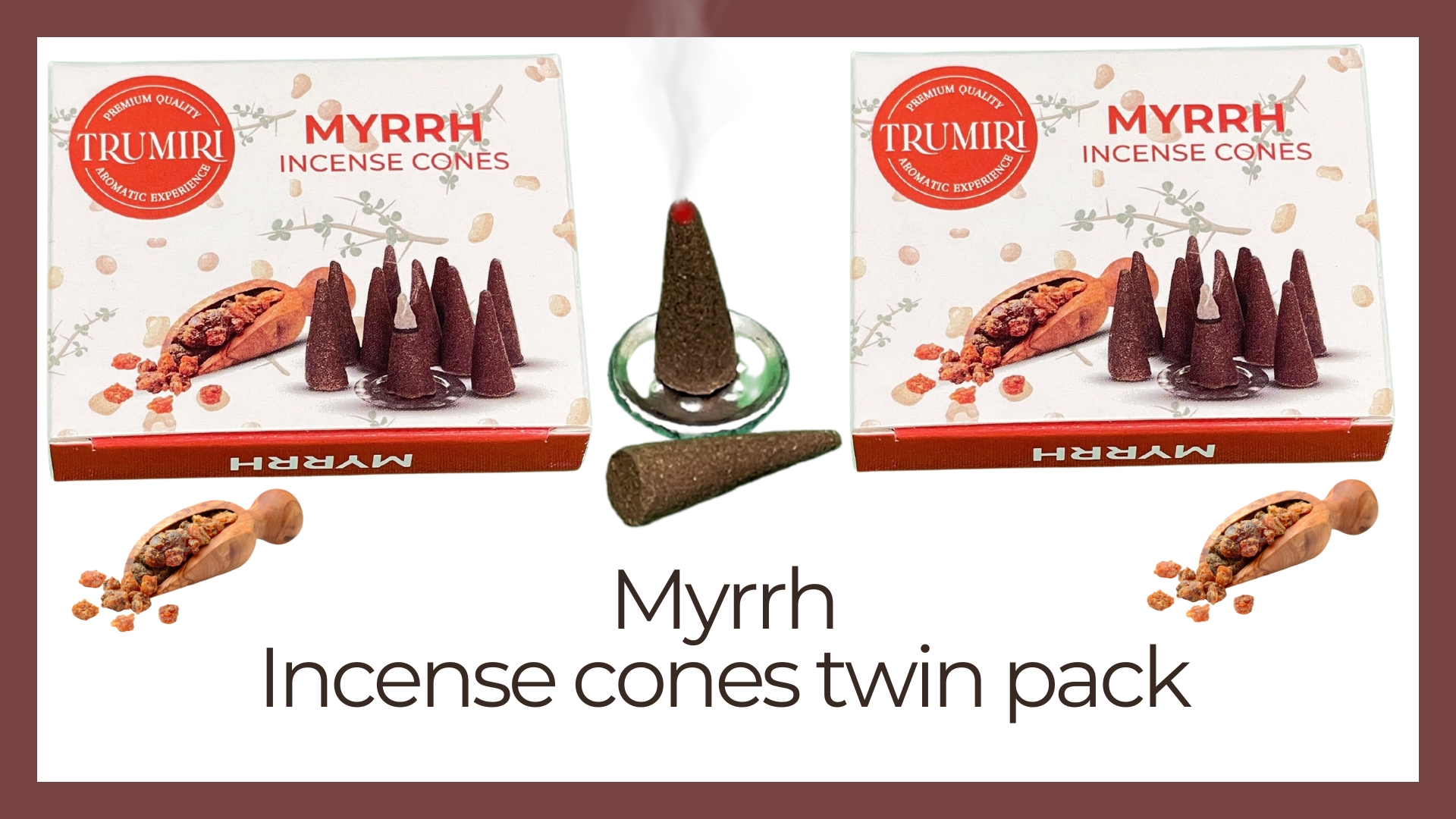 thumbnail video image 2 of Myrrh - Scented Incense Cones - Total 20 Cone Incense - Dual Pack of 10 Insence Cones - Incense Cones Scented - Cone Incense Scents - Insense Cones - Incent Cone, 2 of 10
