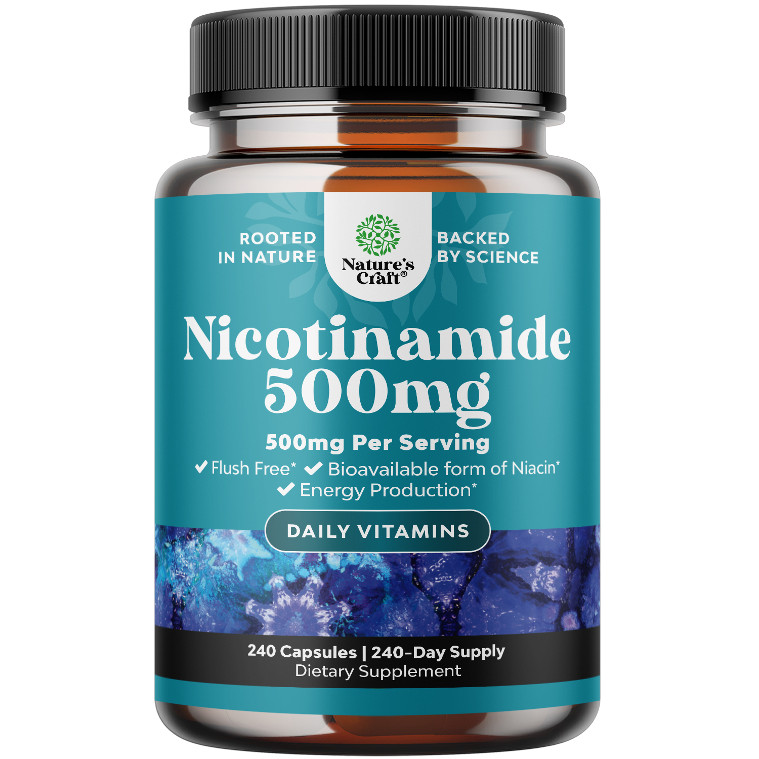 thumbnail video image 2 of Vitamin B3 Nicotinamide - Mitochondrial Energy and Potent Skin Supplement - AKA Vitamin B3 Niacin 500mg per serving Flush Free and Niacinamide - Flush Free Niacin Supplement - 240ct, 2 of 9