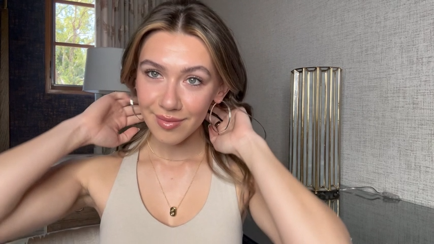thumbnail video image 2 of VEEDOFA 14K Gold Plated Hoop Earrings for Women, 3mm Wide Lightweight Hoops, 2 of 9