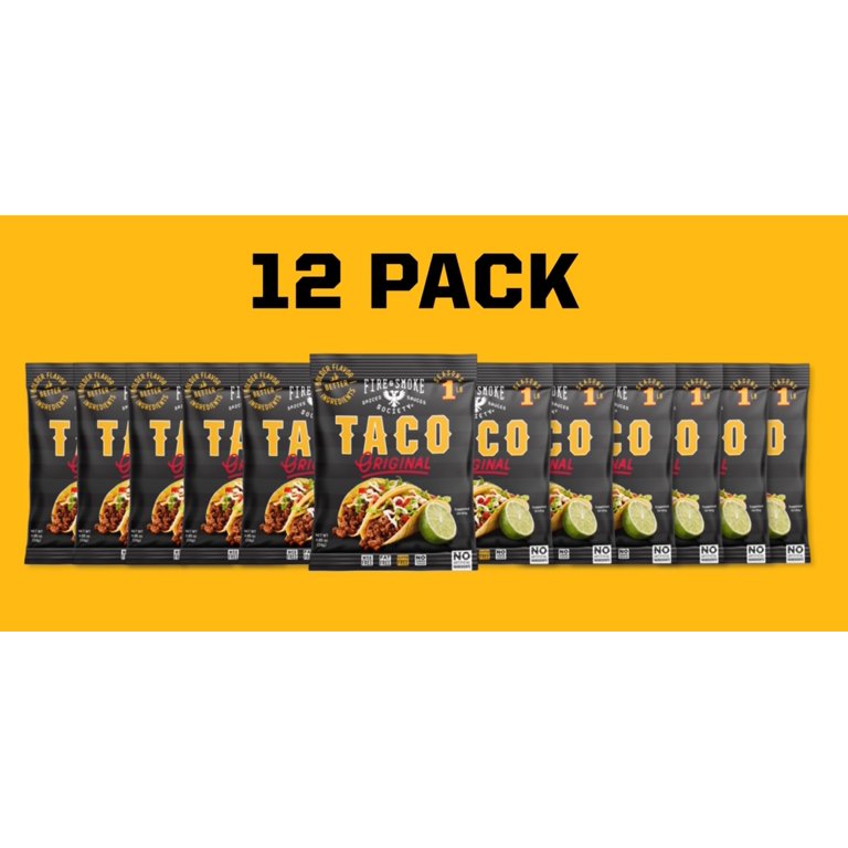 Fire & Smoke Society Taco Seasoning Mix | .85 oz (12-Pack) | Mexican Seasoning
