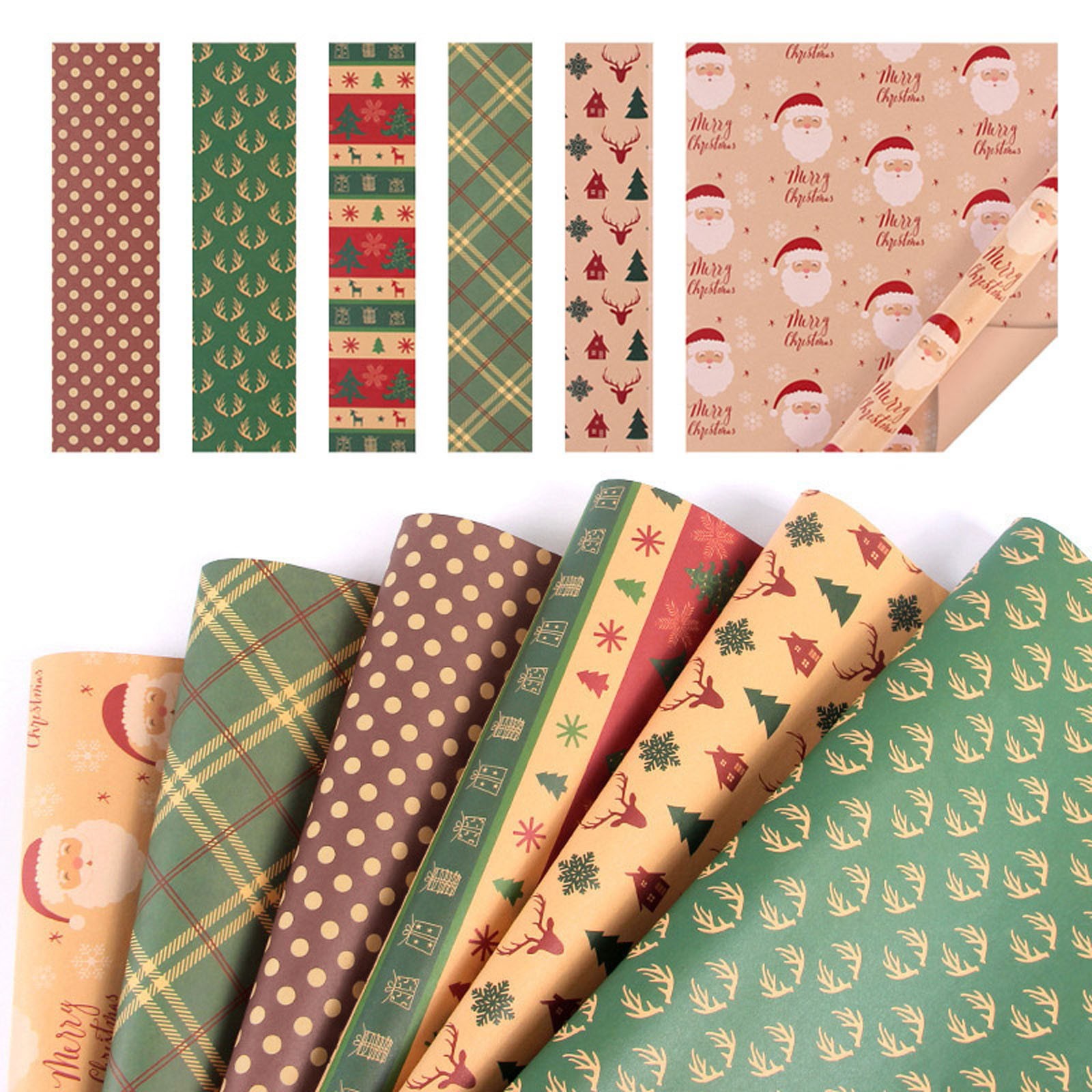 thumbnail video image 2 of CoreLiving Holiday Wrapping Paper Sheets, Heavy Duty Eco-Friendly Vintage Christmas Gift Wrap Paper for Christmas Birthday Party Decorations, 6 Unique Designs, 2 of 4