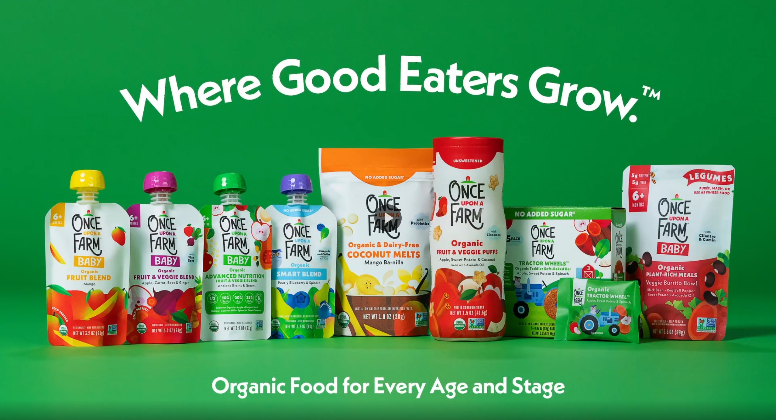 Once Upon a Farm Organic Coconut Melts, Strawberry Banana, 1oz